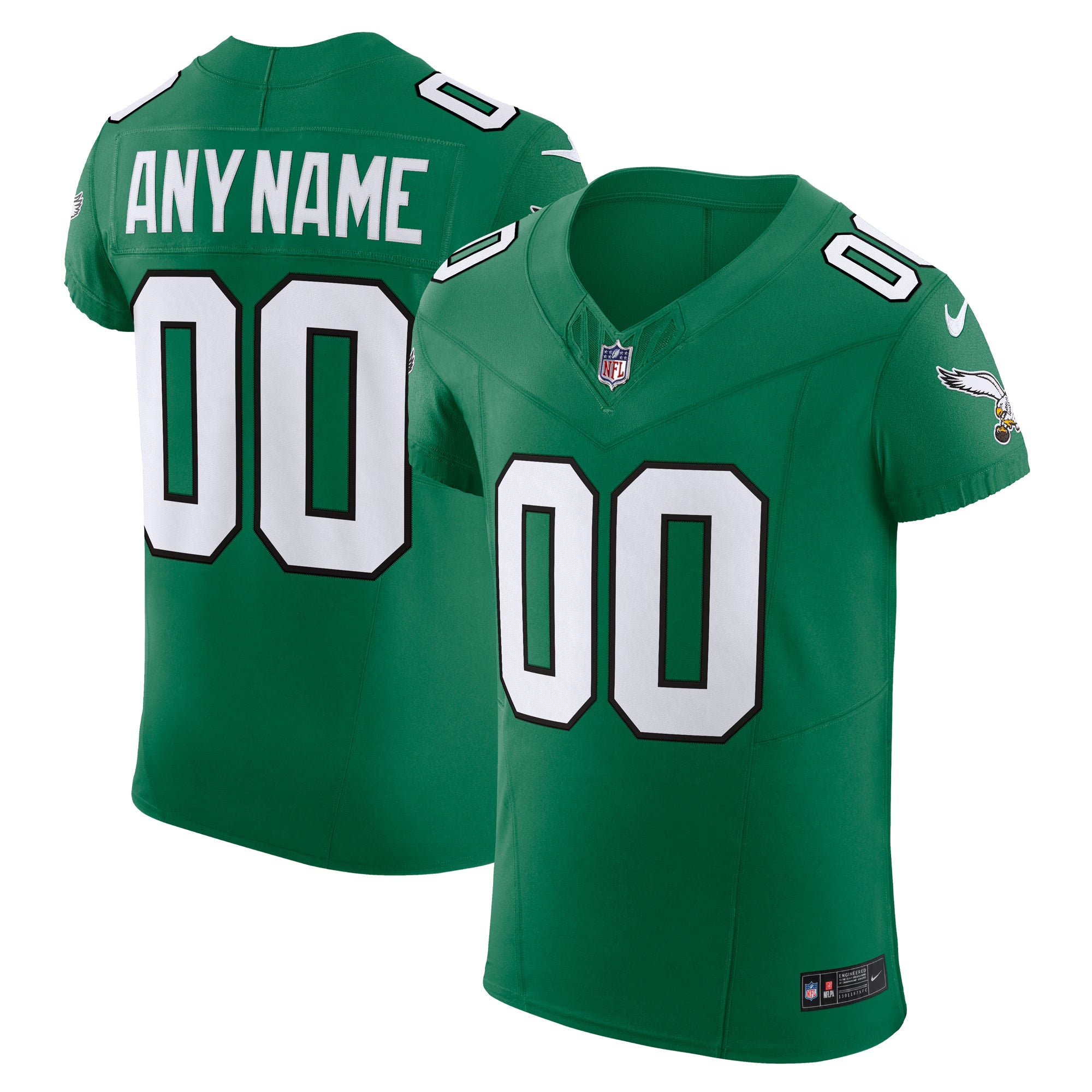 Philadelphia Eagles Kelly Green 2nd Alternate Vapor F.U.S.E. Elite Custom Jersey