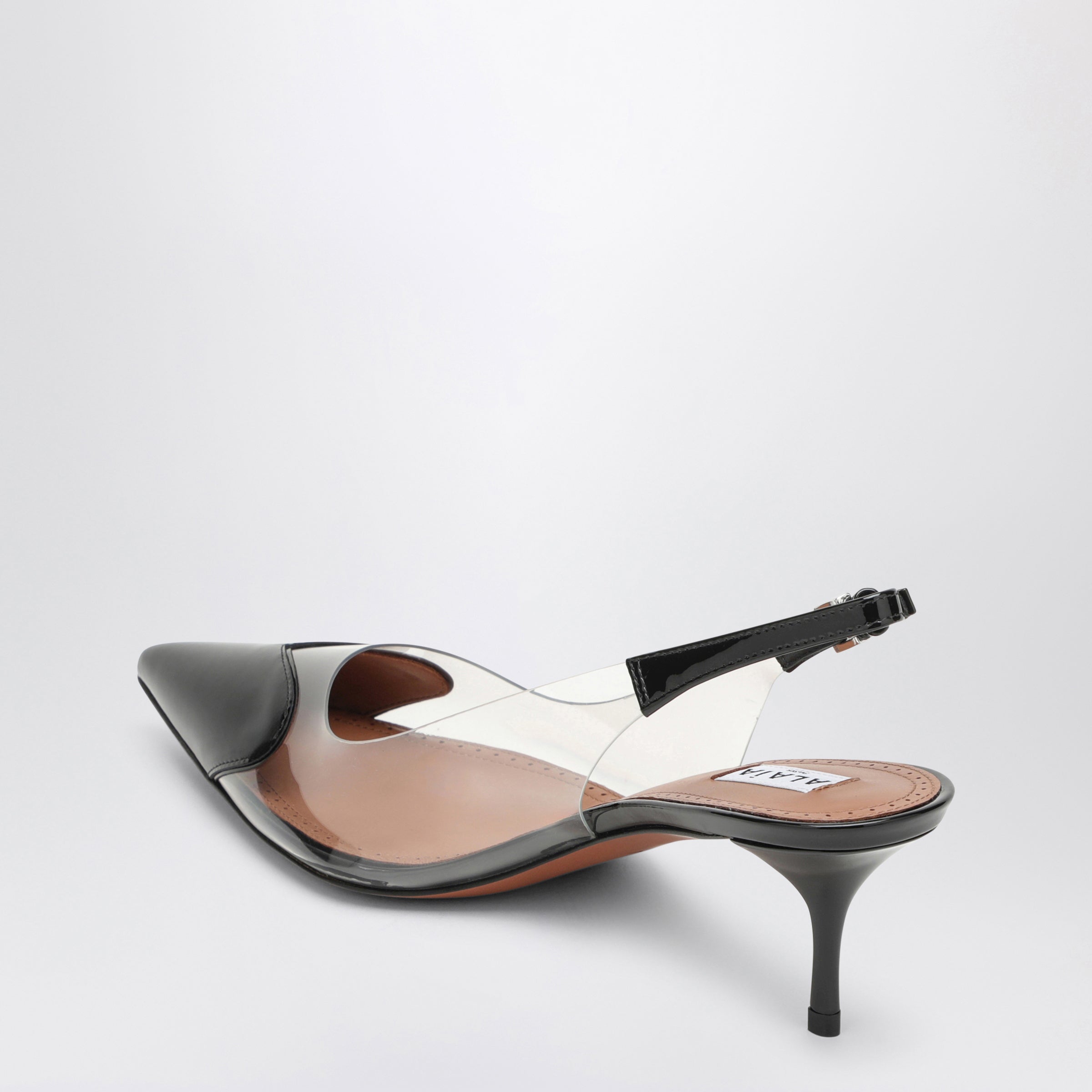 Alaia Le Coeur Black Patent Leather Slingback Women