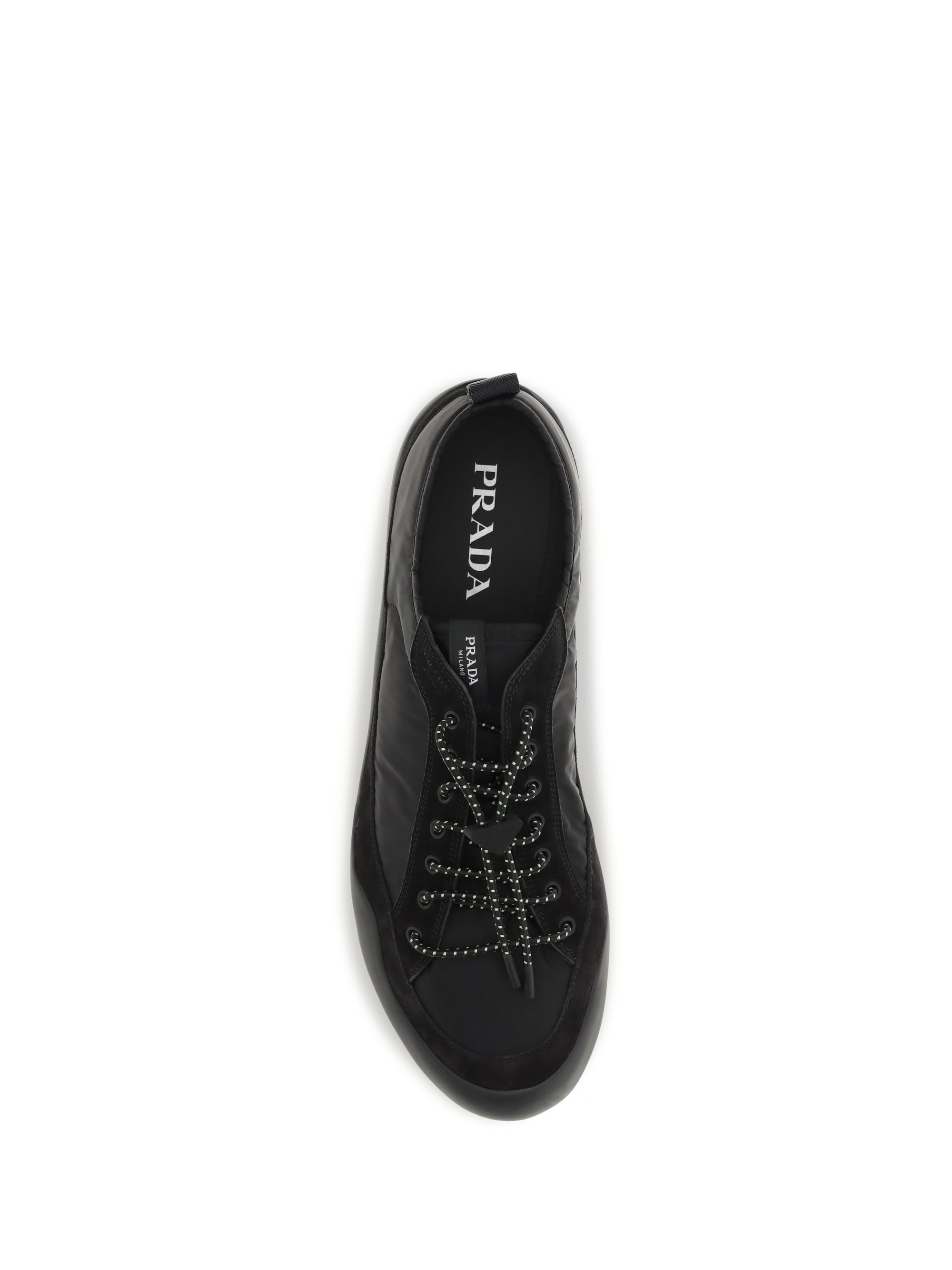 Prada Men Leather And Fabric Sneakers