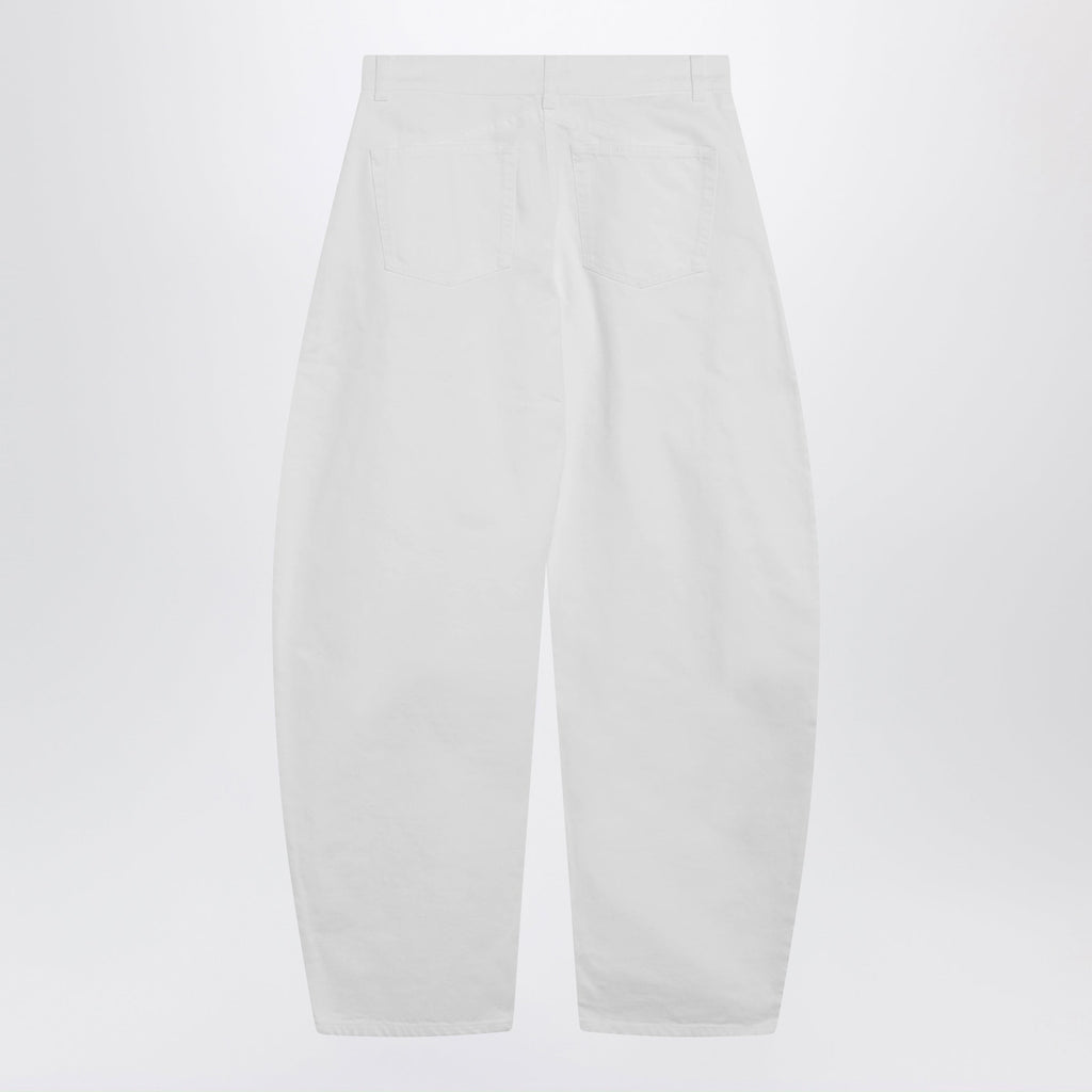 Alaia Low-Rise Rounded Jeans In White Denim Women