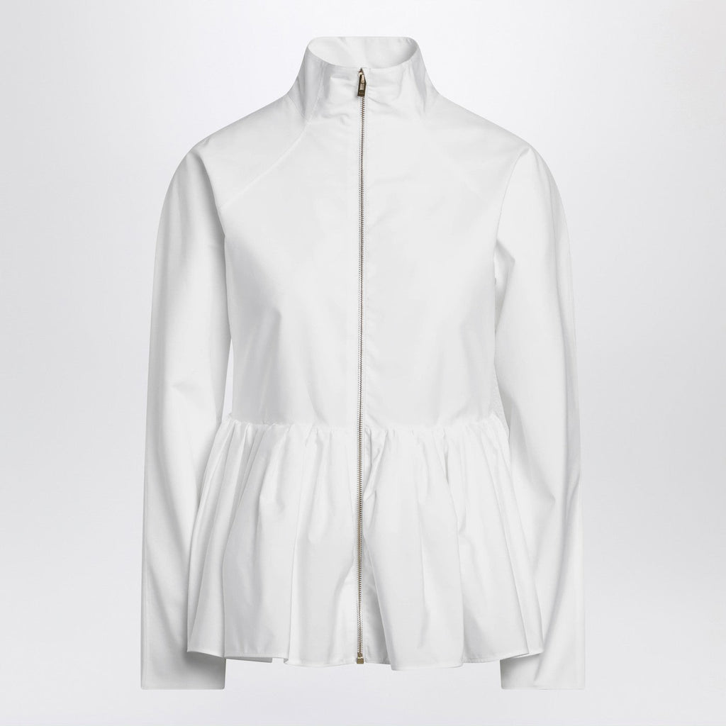 Alaia White Cotton Poplin Peplum Jacket Women