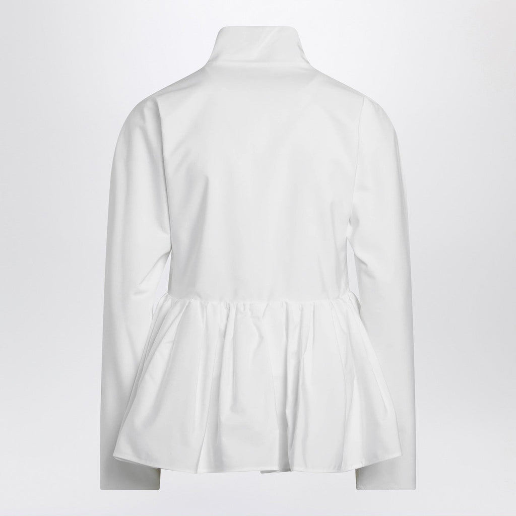 Alaia White Cotton Poplin Peplum Jacket Women