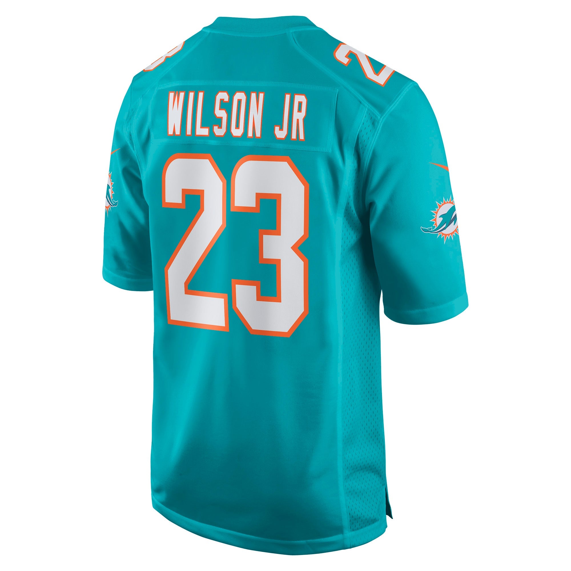 Miami Dolphins Jeff Wilson Jr. Aqua Game Player Jersey