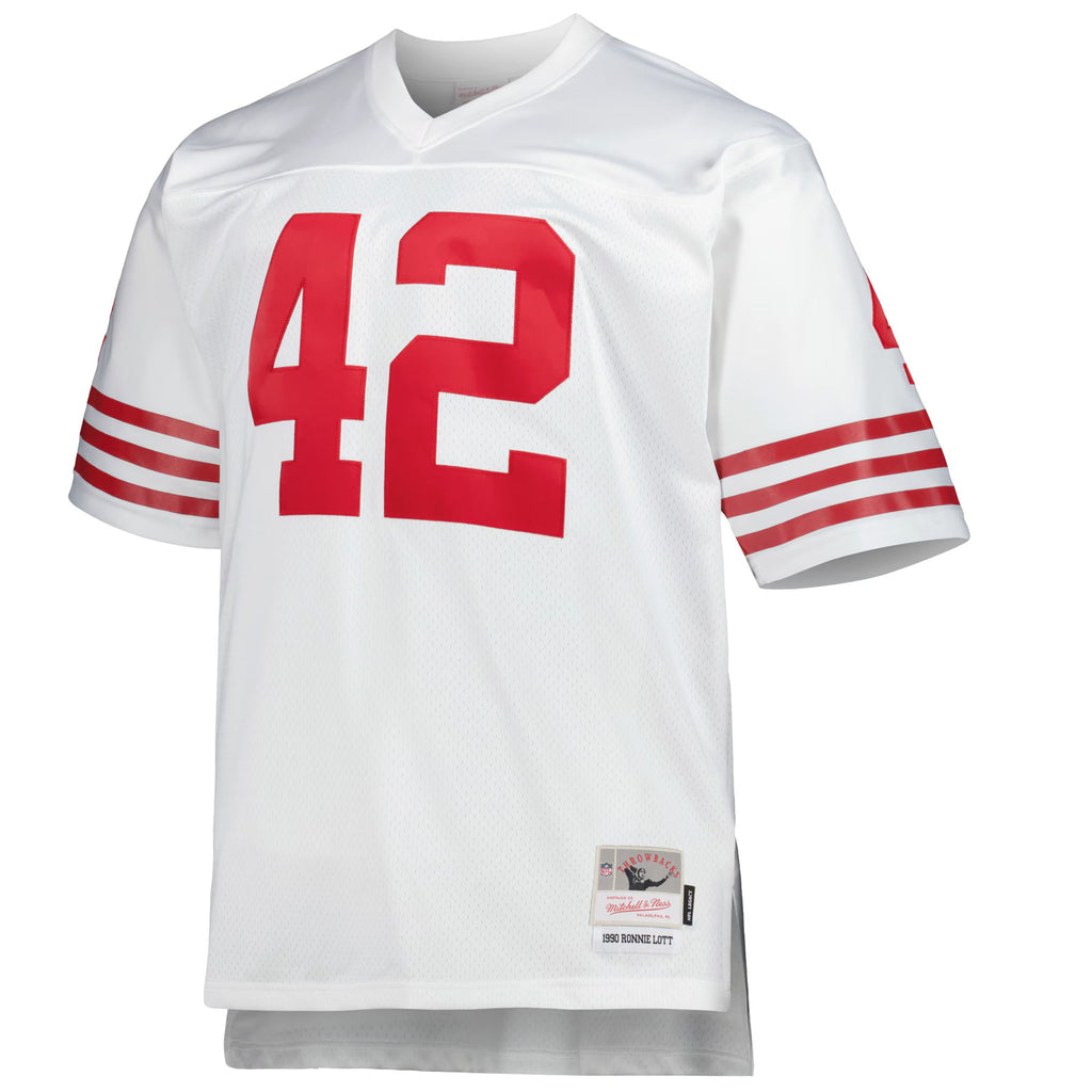San Francisco 49ers Ronnie Lott Mitchell & Ness White Big & Tall 1990 Retired Player Replica Jersey
