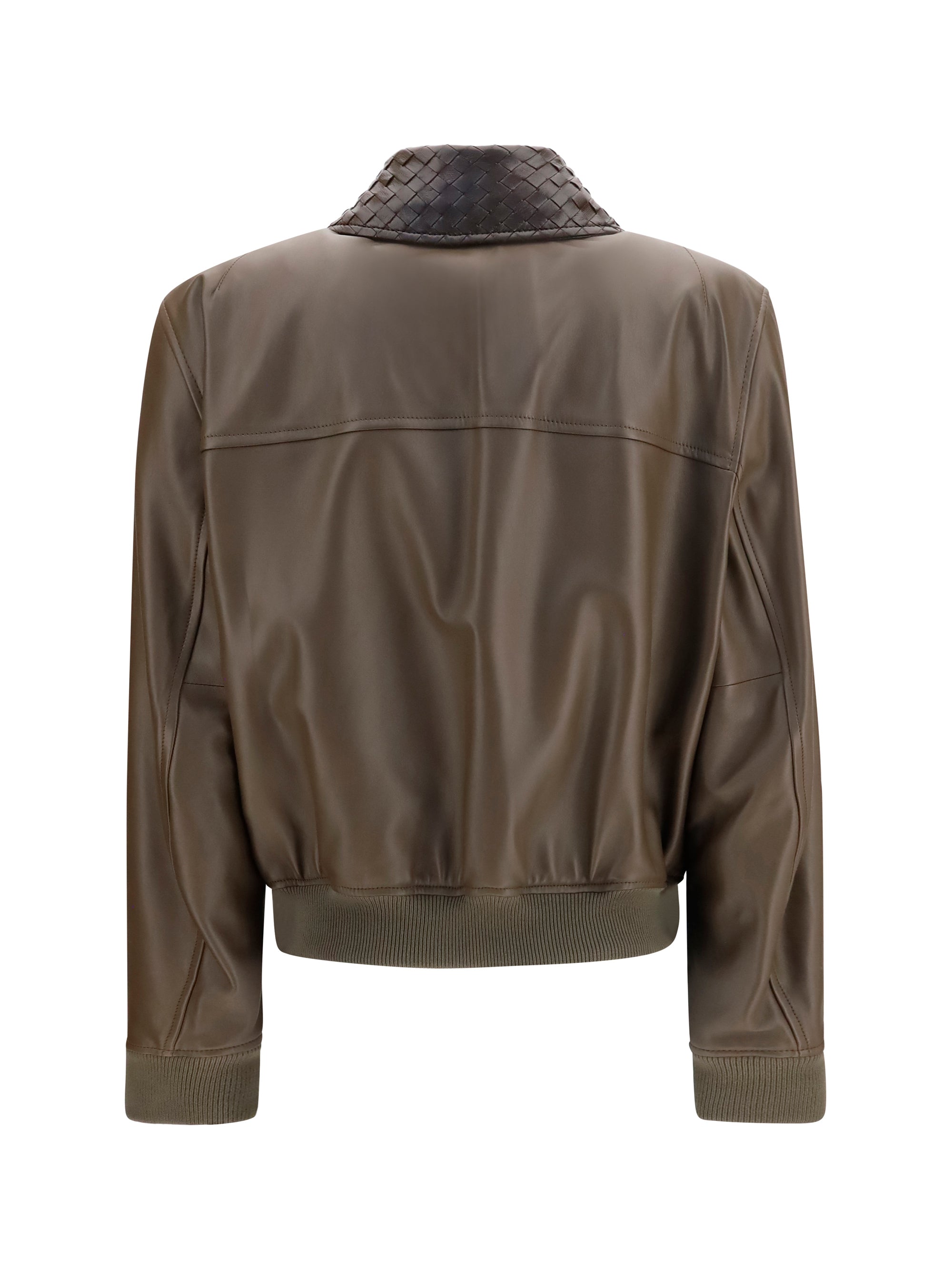 Bottega Veneta Women Glossy Leather Jacket