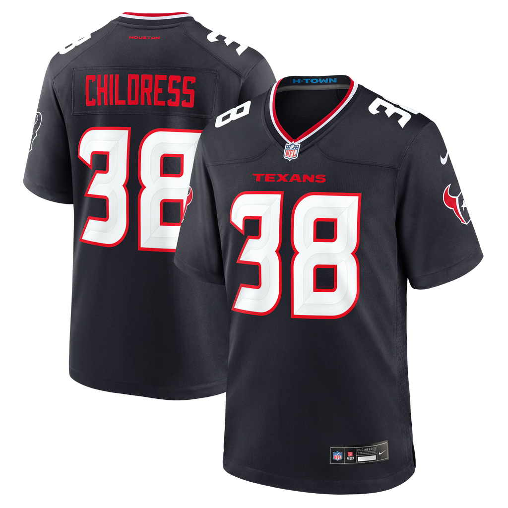 Houston Texans Zion Childress Navy Team Game Jersey