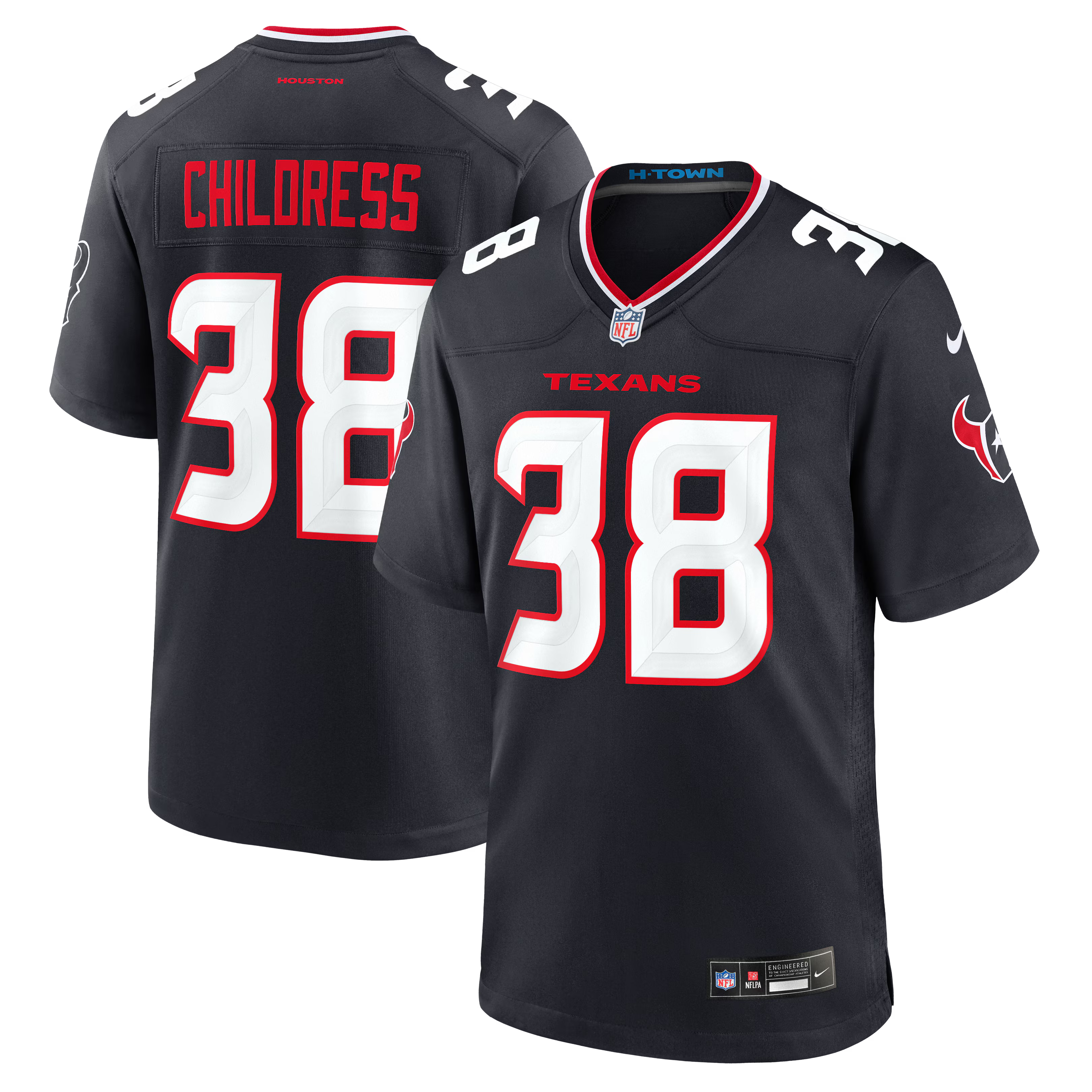 Houston Texans Zion Childress Navy Team Game Jersey
