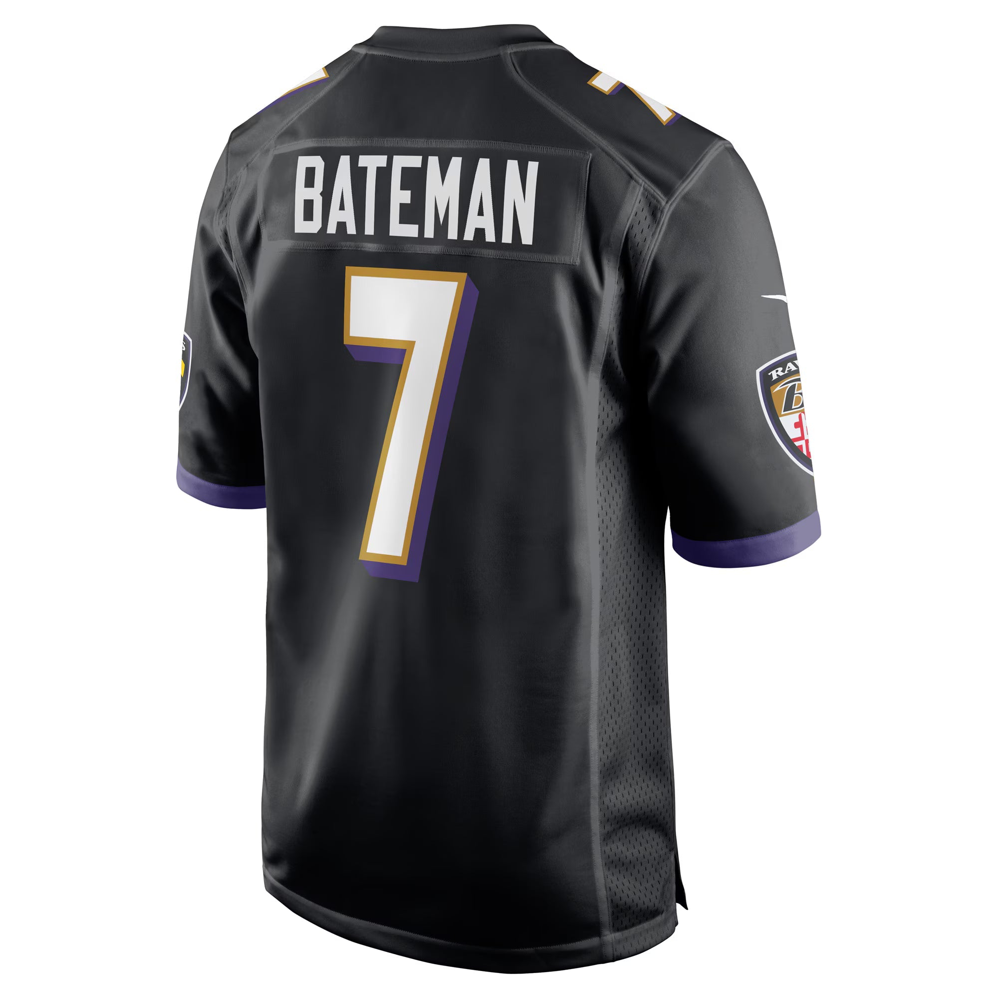 Baltimore Ravens Rashod Bateman Black Game Player Jersey