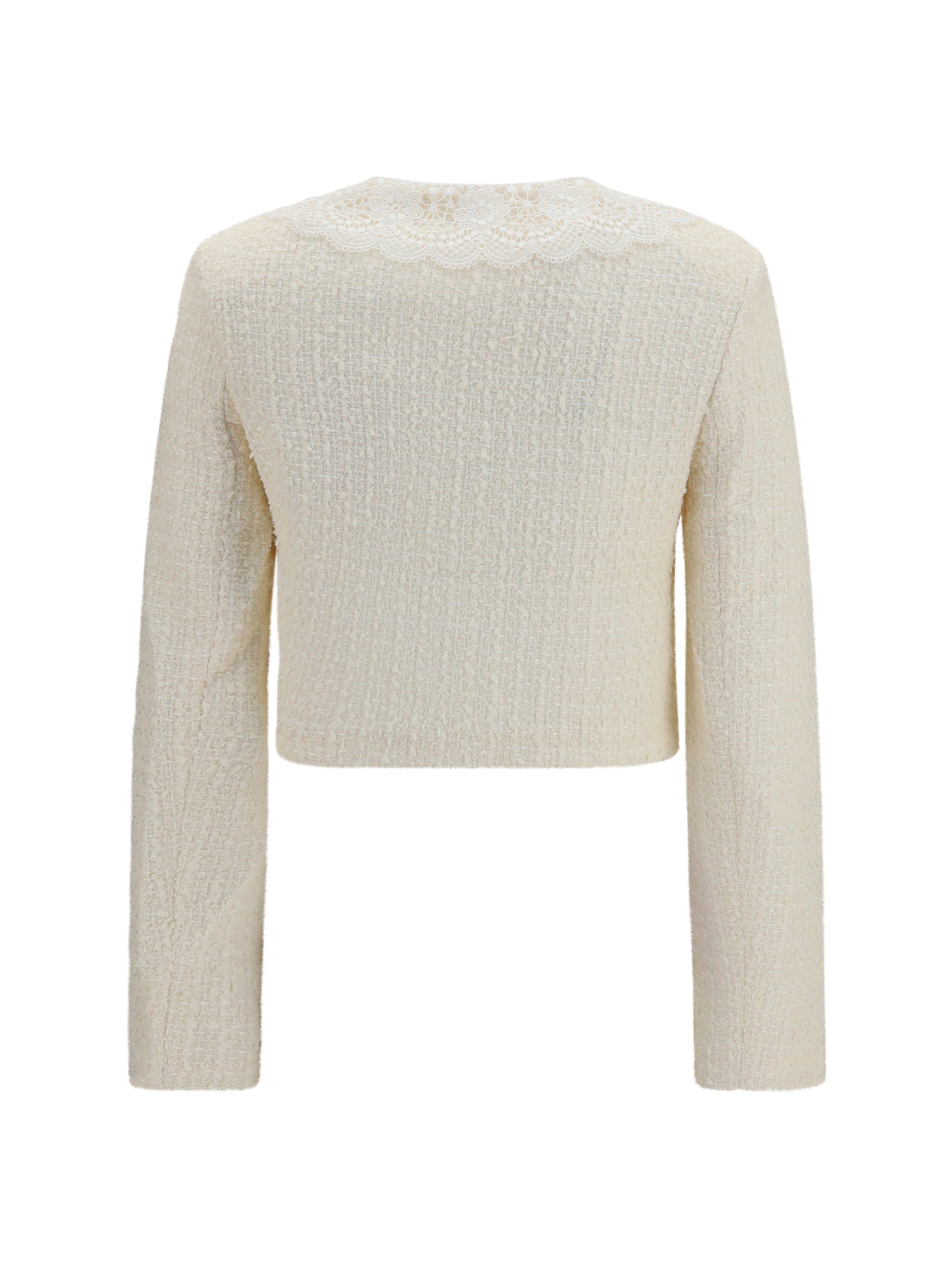 Self-Portrait Women Bouclé Jacket With Lace Collar