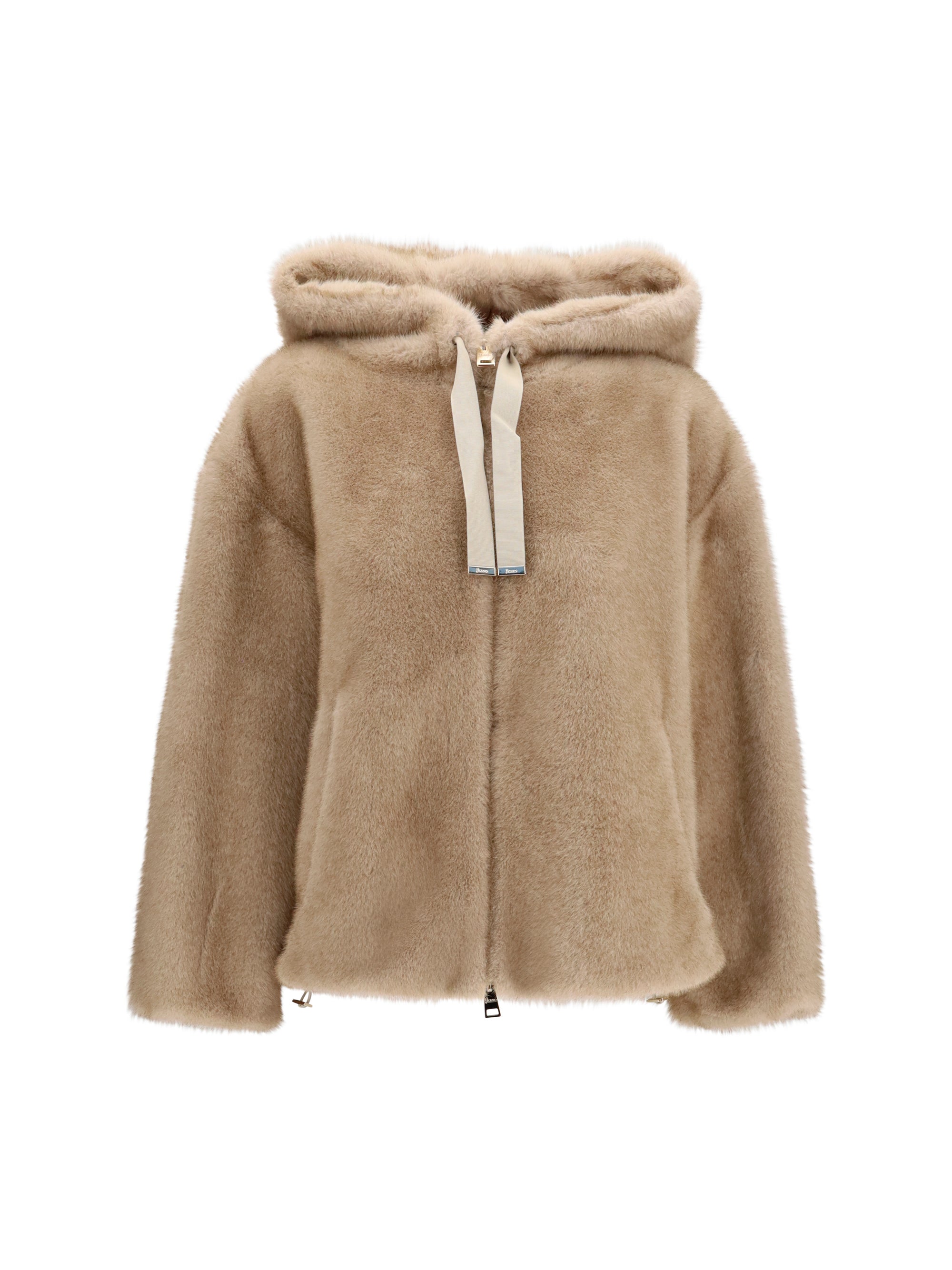 Herno Women Hooded Jacket In Eco-Fur