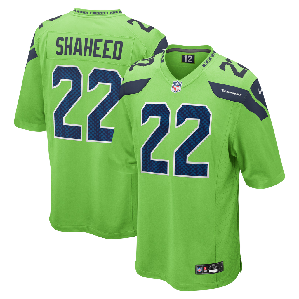 Seattle Seahawks Rashid Shaheed Neon Green Alternate 2 Game Jersey