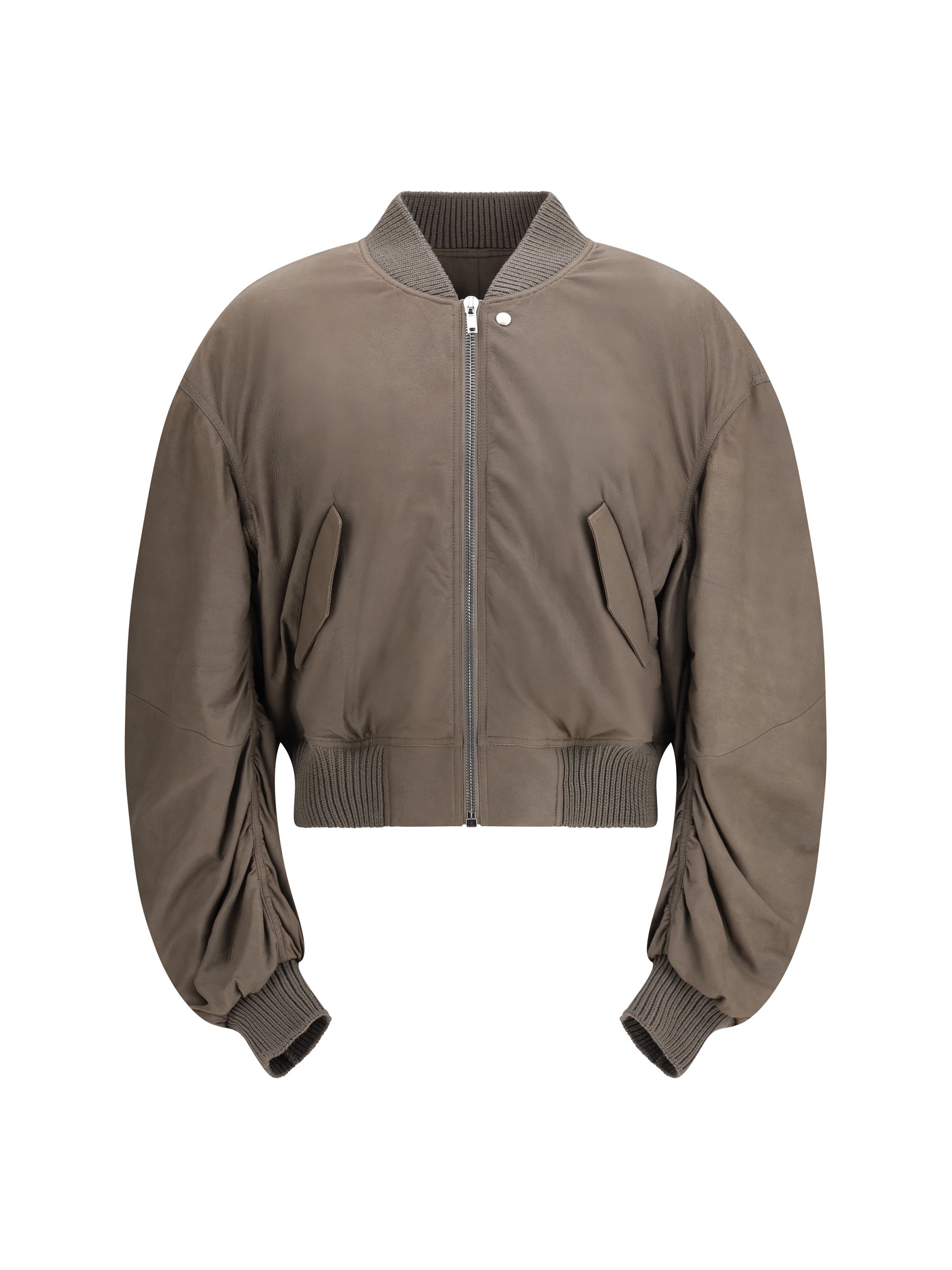 Rick Owens Men Secchia Flight Bomber In Lambskin Leather With Padding
