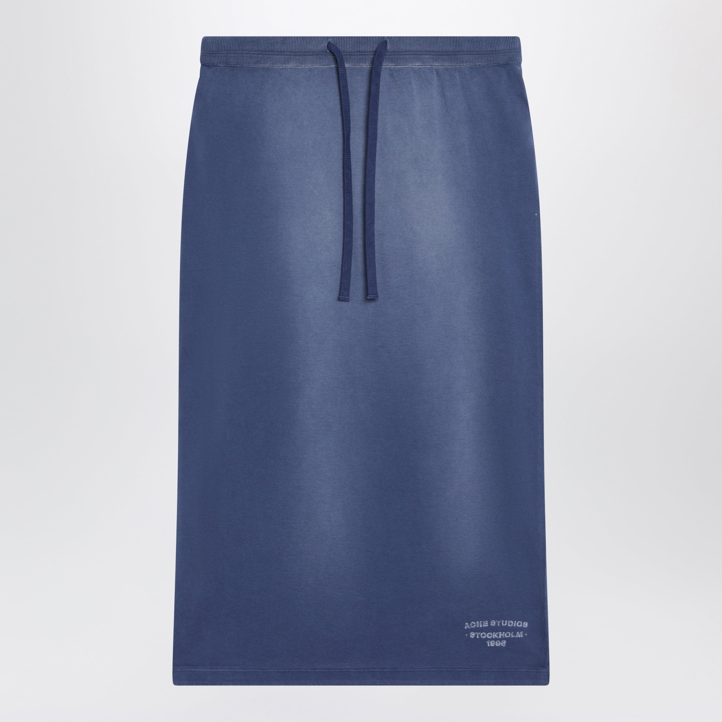 Acne Studios Navy Blue Cotton Skirt With A Splatter Effect Women
