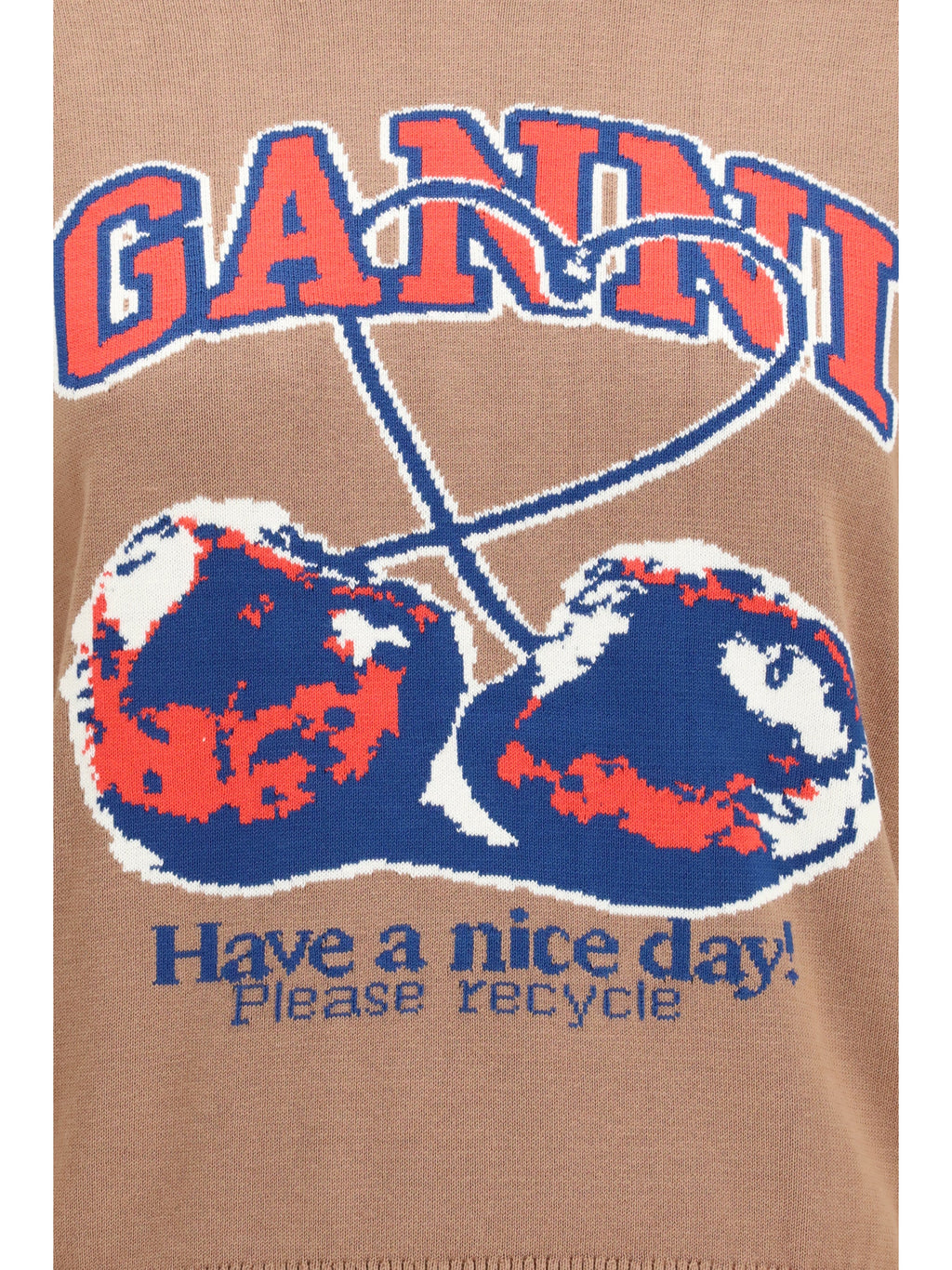 Ganni Women Cherry-Print Cotton Sweater