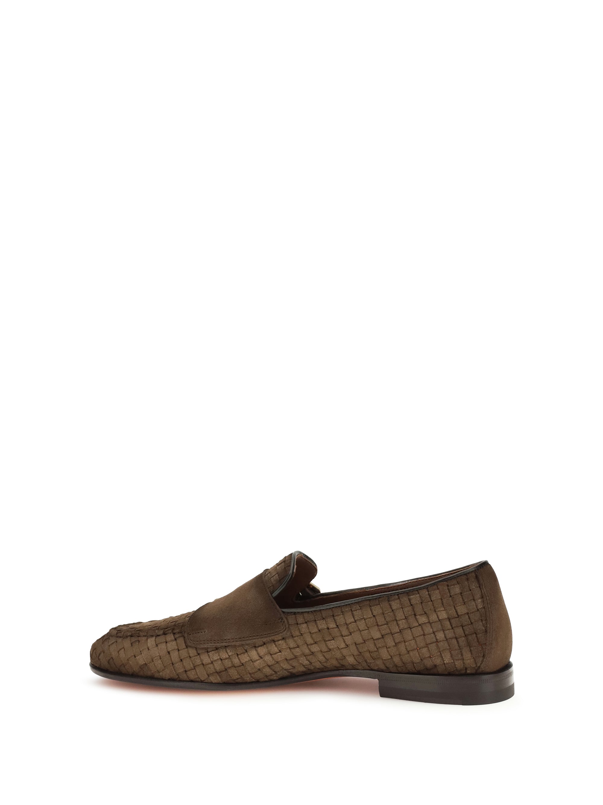Santoni Men Woven Leather Loafers