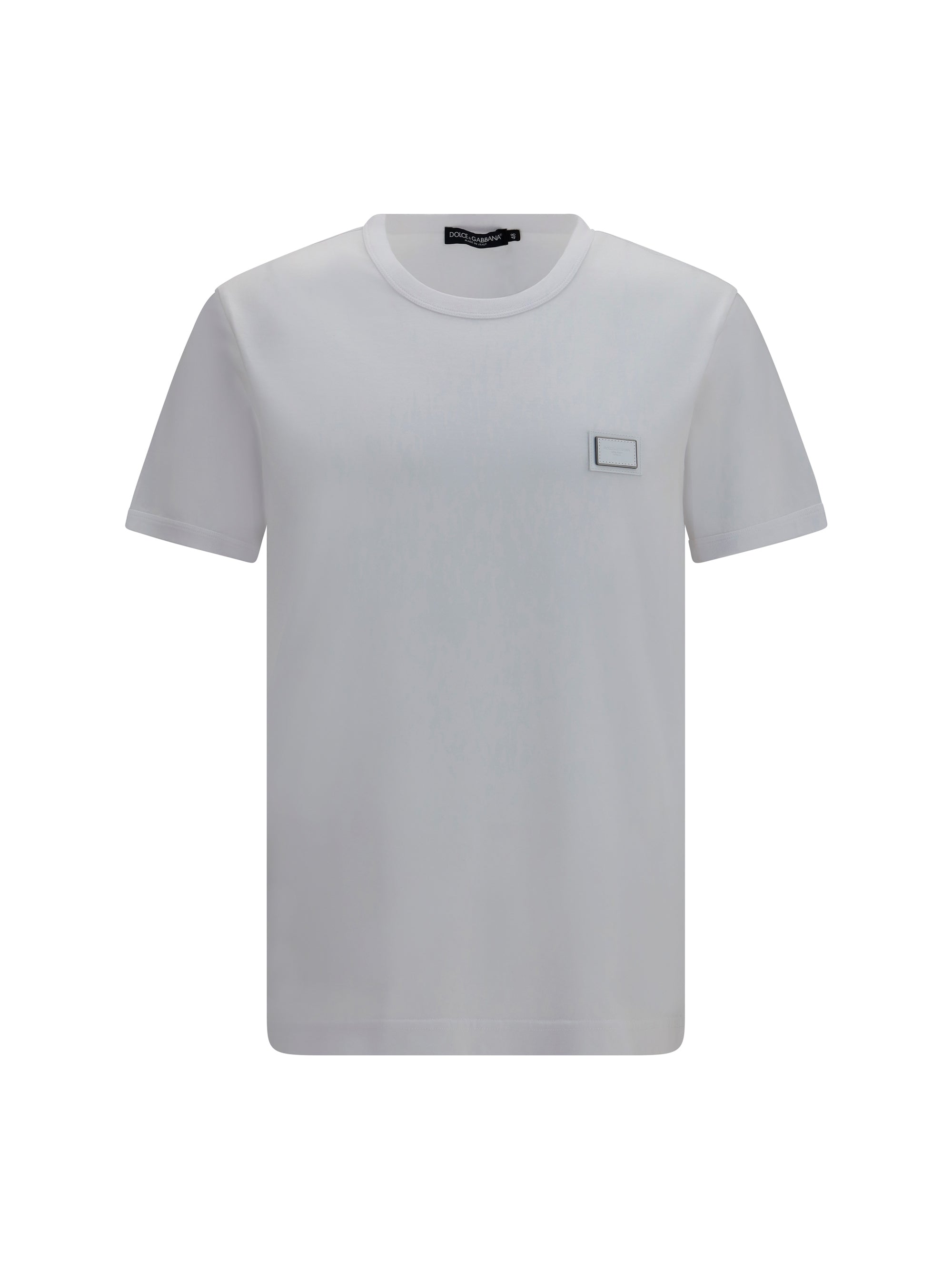 Dolce & Gabbana Men Cotton T-Shirt With Logo Plaque