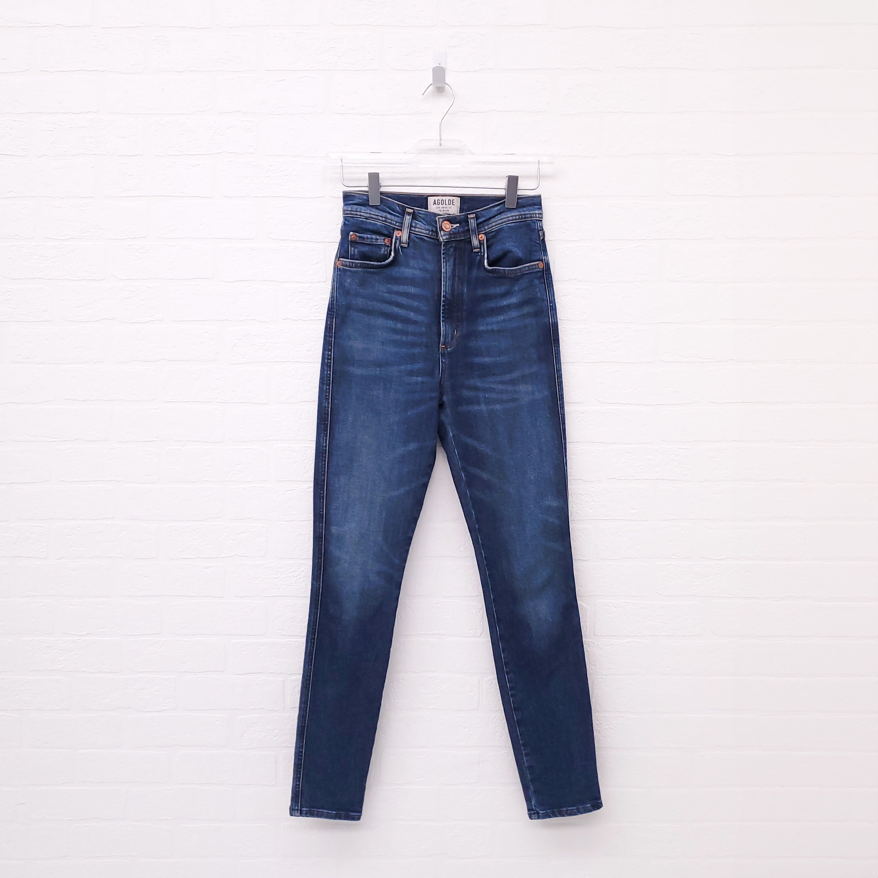 AGOLDE BLUE SKINNY JEANS - SIZE 24