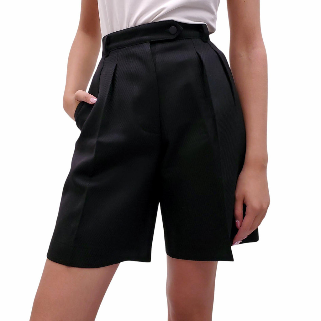 ALAÏA BLACK PLEATED SHORTS - SIZE XS