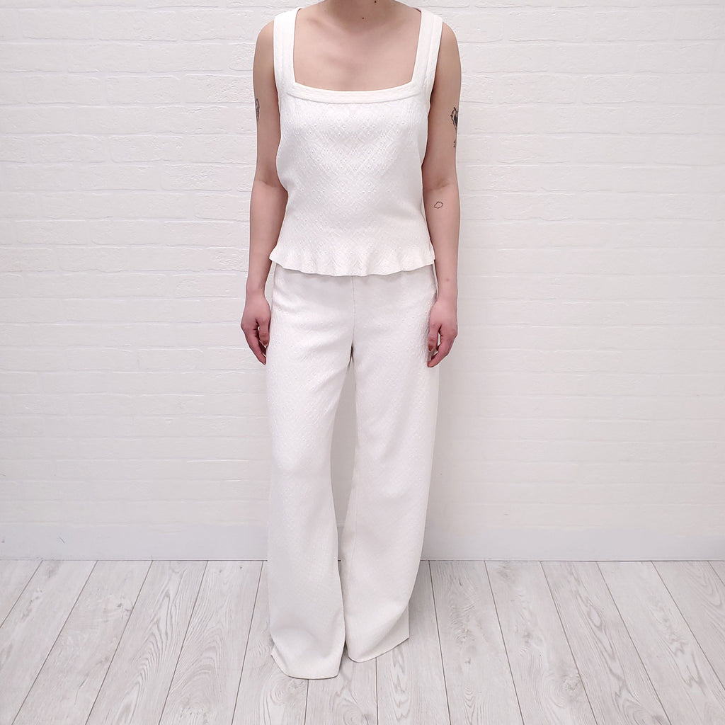 ALAÏA WHITE PANT SET - SIZE 42