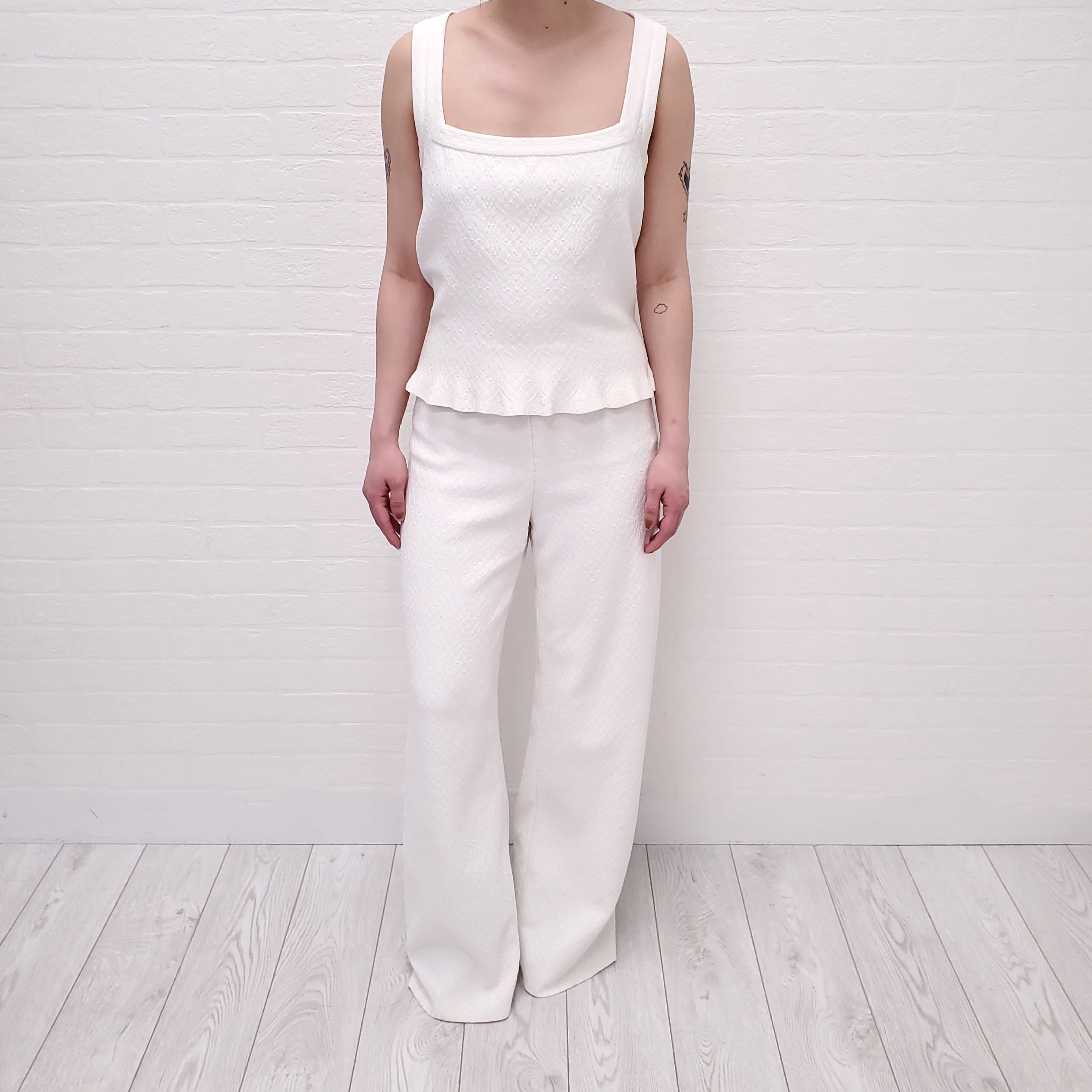 ALAÏA WHITE PANT SET - SIZE 42