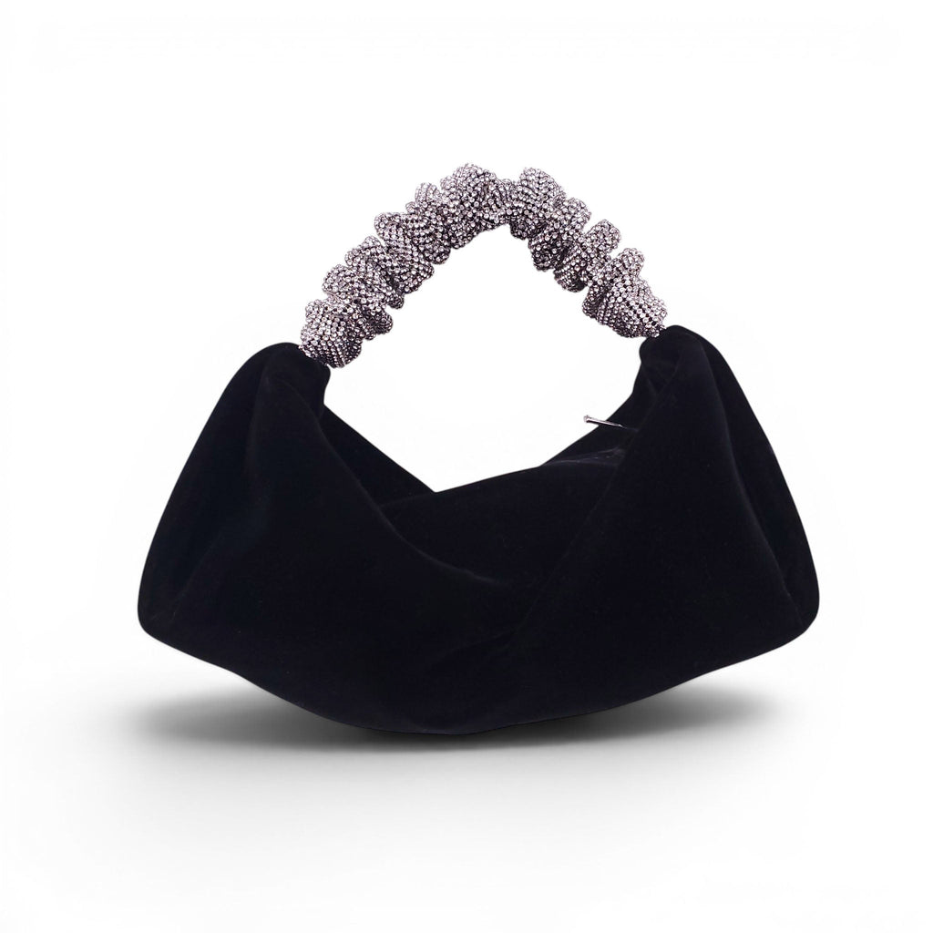 ALEXANDER WANG VELVET BAG WITH CRYSTAL DETAIL