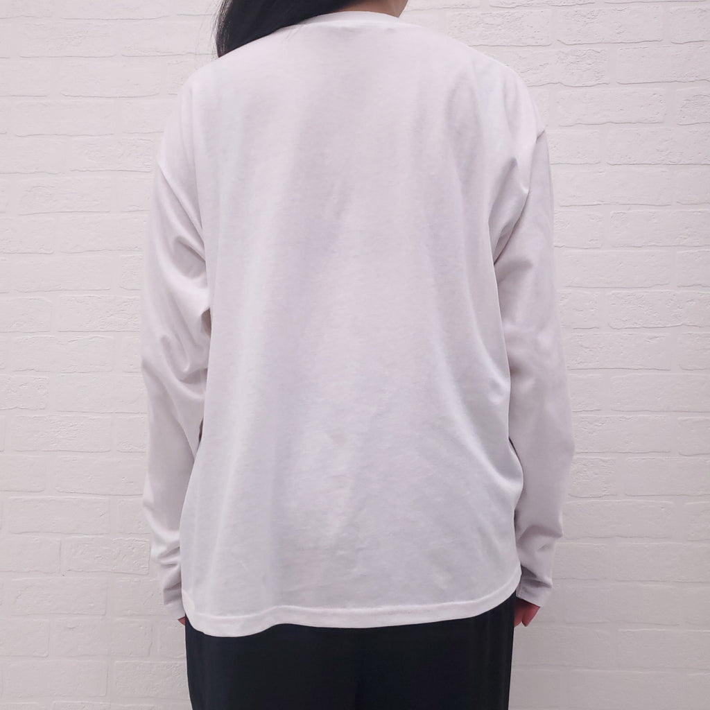 ALEXANDER WANG WHITE AMERICAN FLAG LOGO LONG SLEEVE T-SHIRT - SIZE L