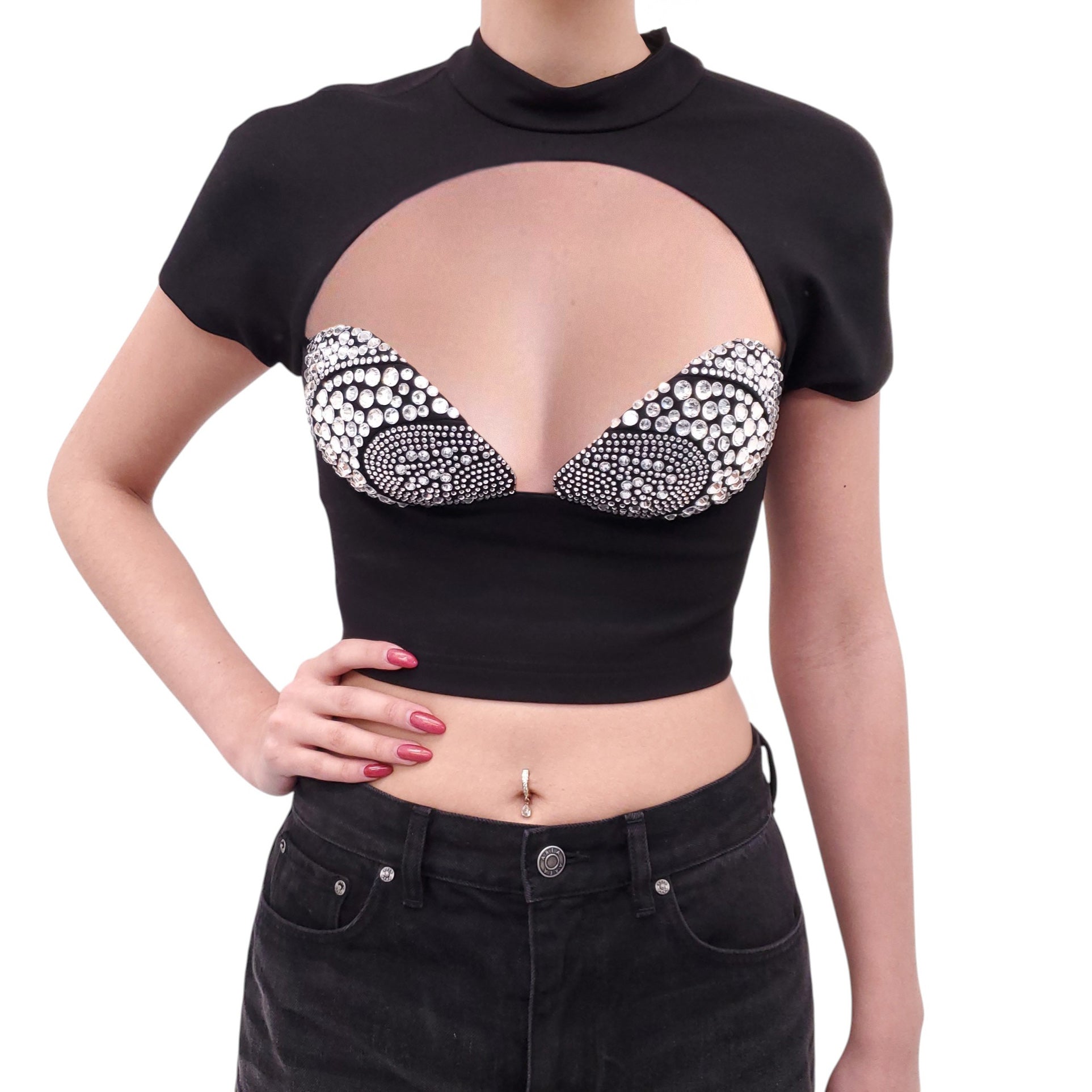 AREA BLACK CRYSTAL MUSSEL CUP T-SHIRT - SIZE S