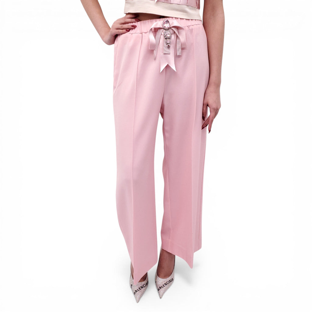 AREA PINK TROUSERS WITH CRYSTAL DETAILS - SIZE M