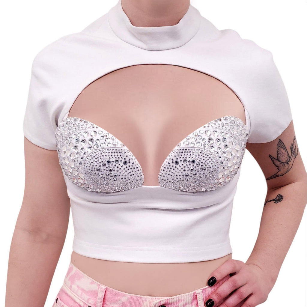 AREA WHITE CRYSTAL MUSSEL CUP T-SHIRT - SIZE M