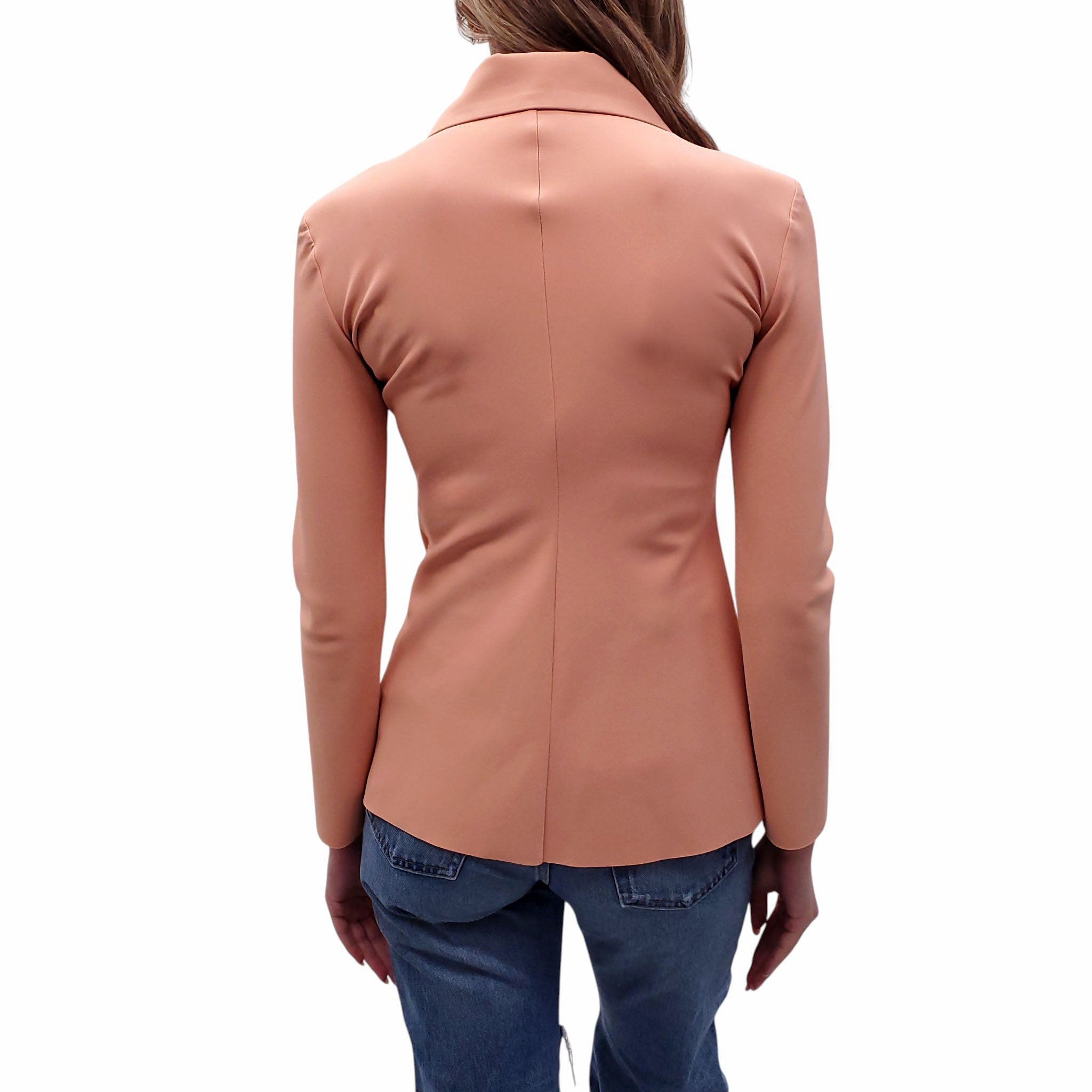 AWAKE MODE PEACH BLOUSE WITH GOLD BUTTONS - SIZE 38