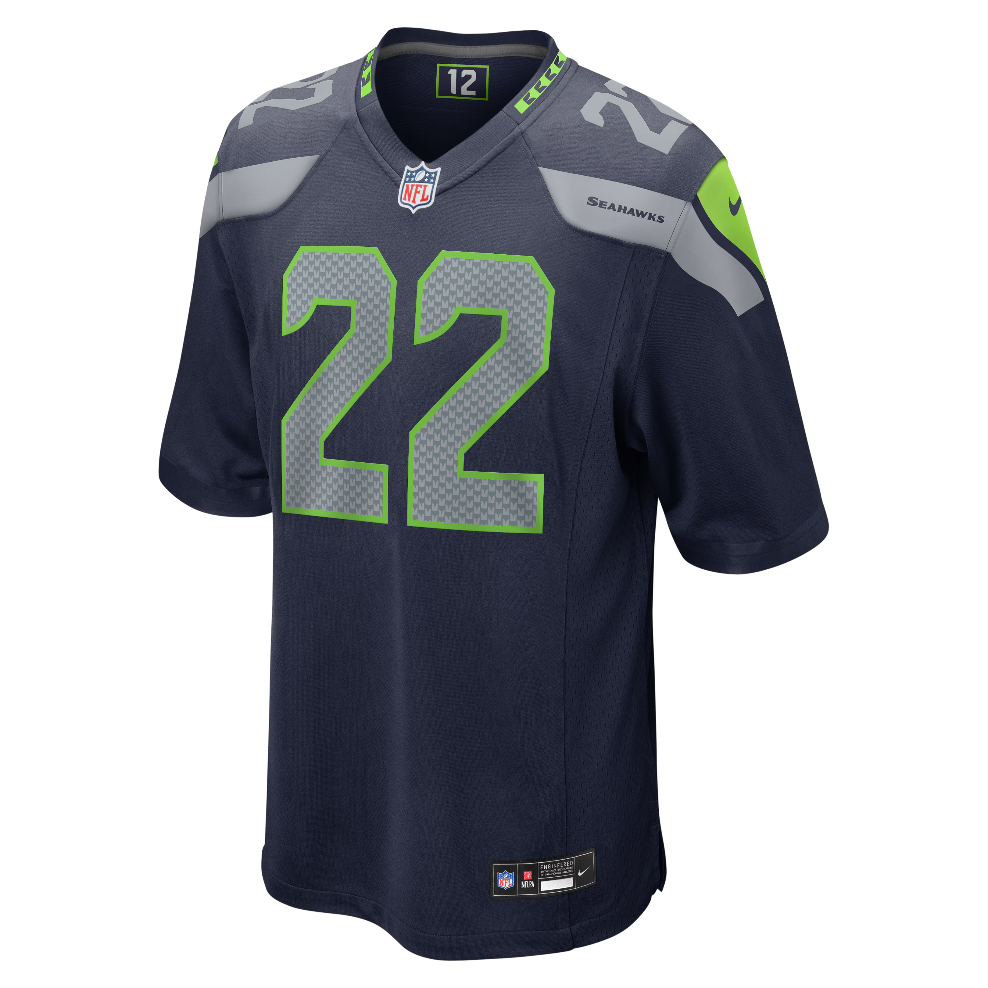 Seattle Seahawks Rashid Shaheed College Navy Team Game Jersey