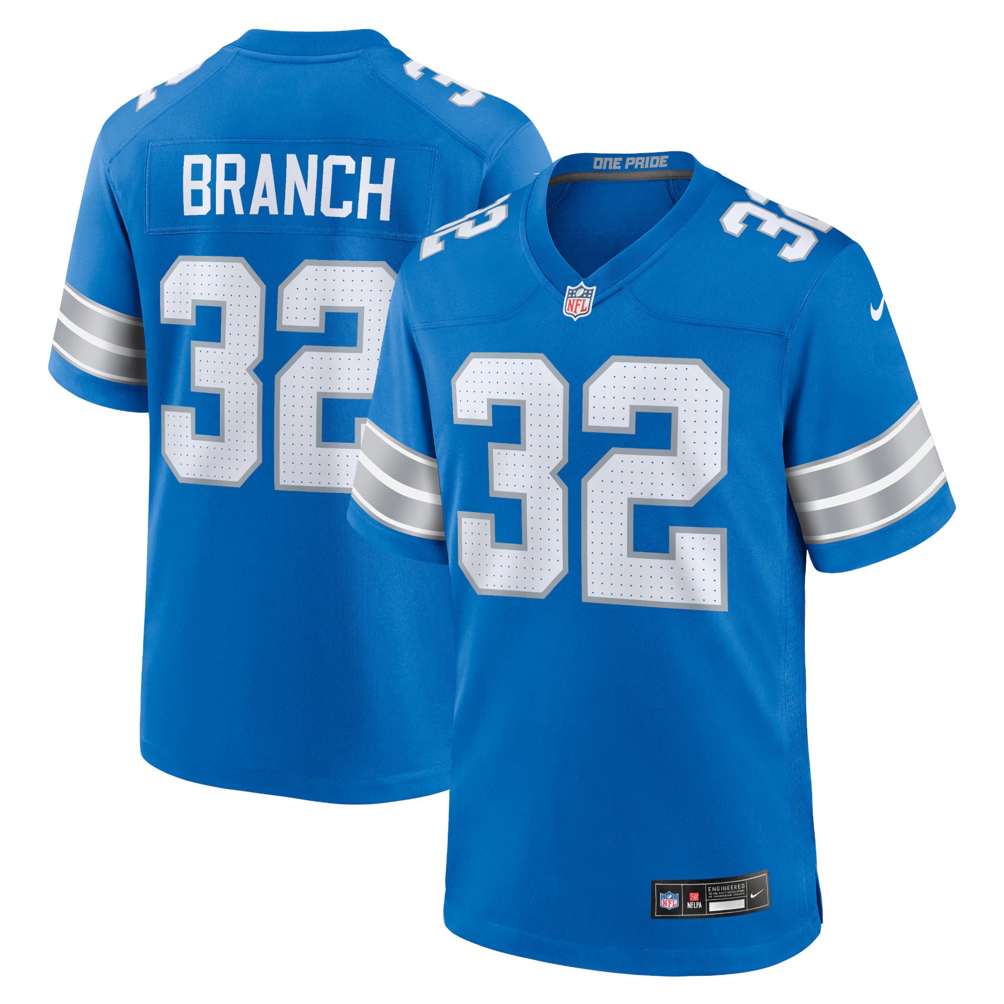 Detroit Lions Brian Branch Blue Game Jersey