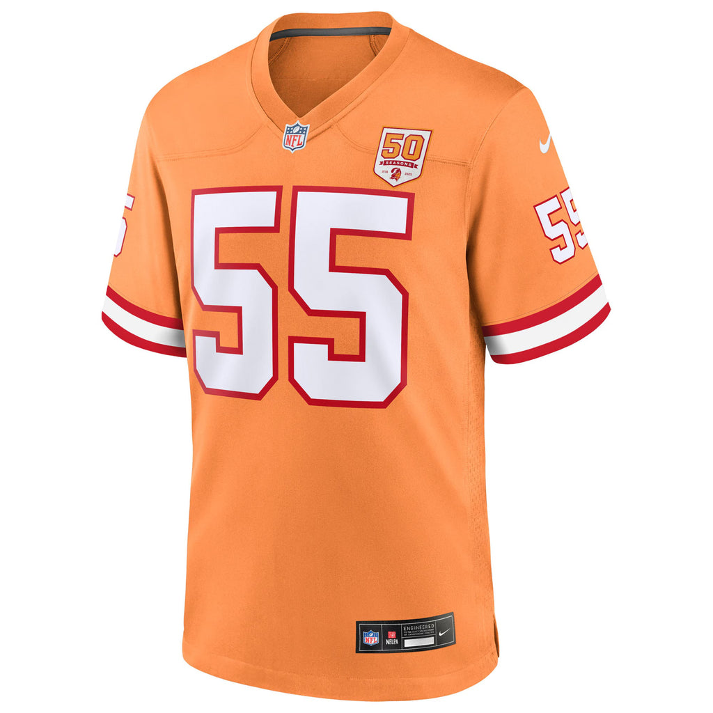 Tampa Bay Buccaneers Derrick Brooks Creamsicle 50th Season Game Jersey