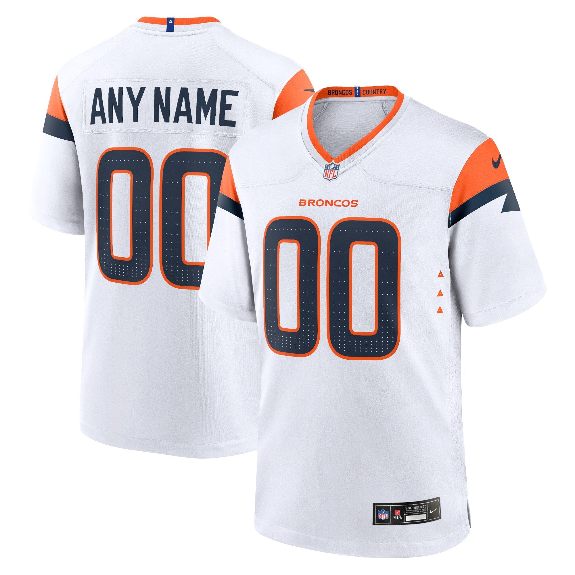 Denver Broncos White Mile High Collection Custom Game Jersey