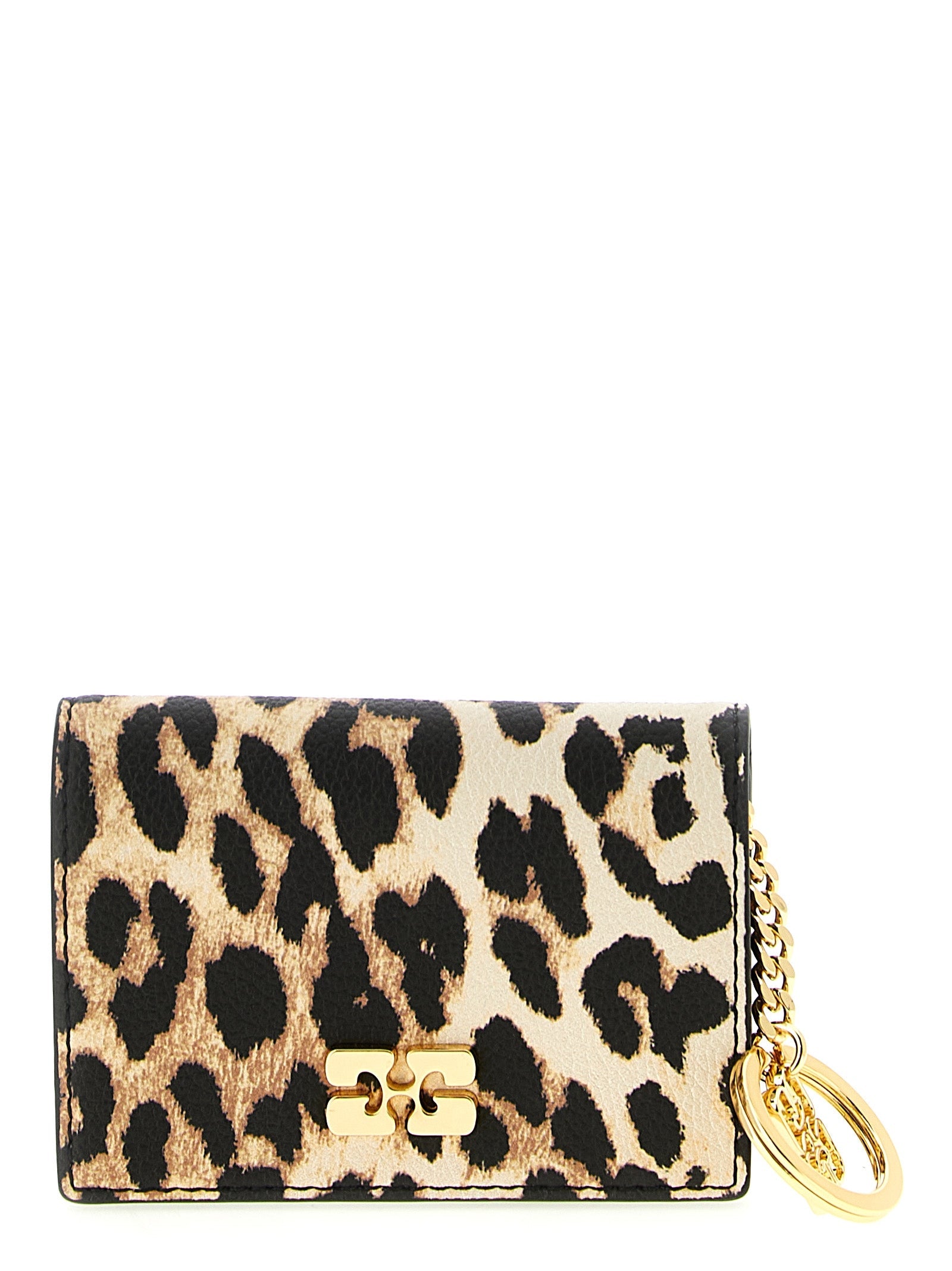 Ganni Women 'Leopard' Print Card Holder