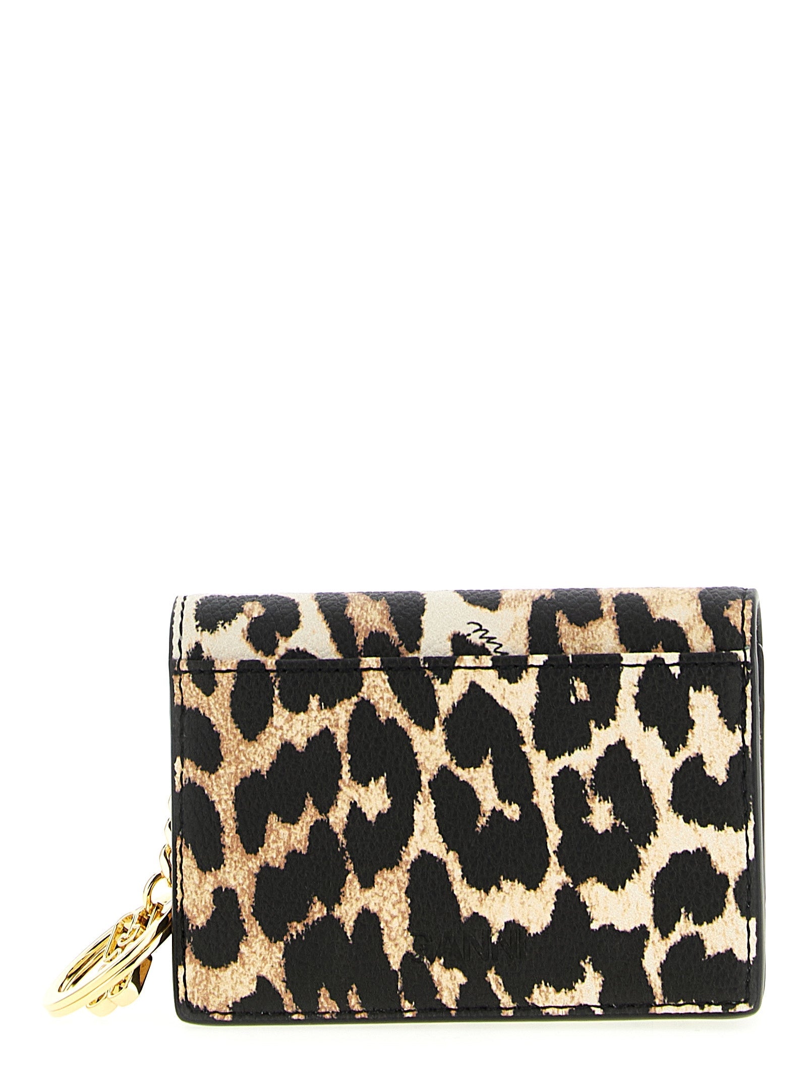 Ganni Women 'Leopard' Print Card Holder