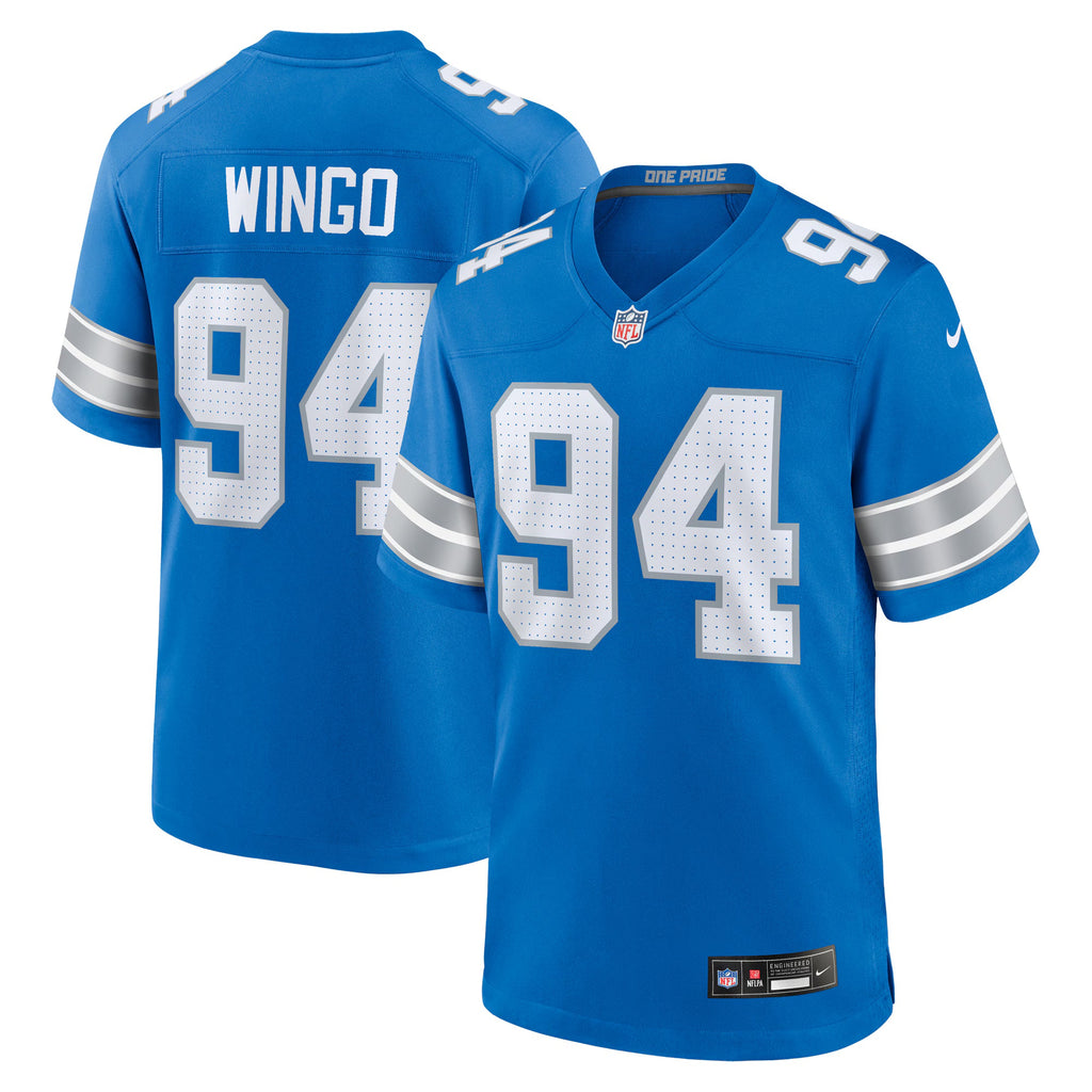 Detroit Lions Mekhi Wingo Blue Team Game Jersey