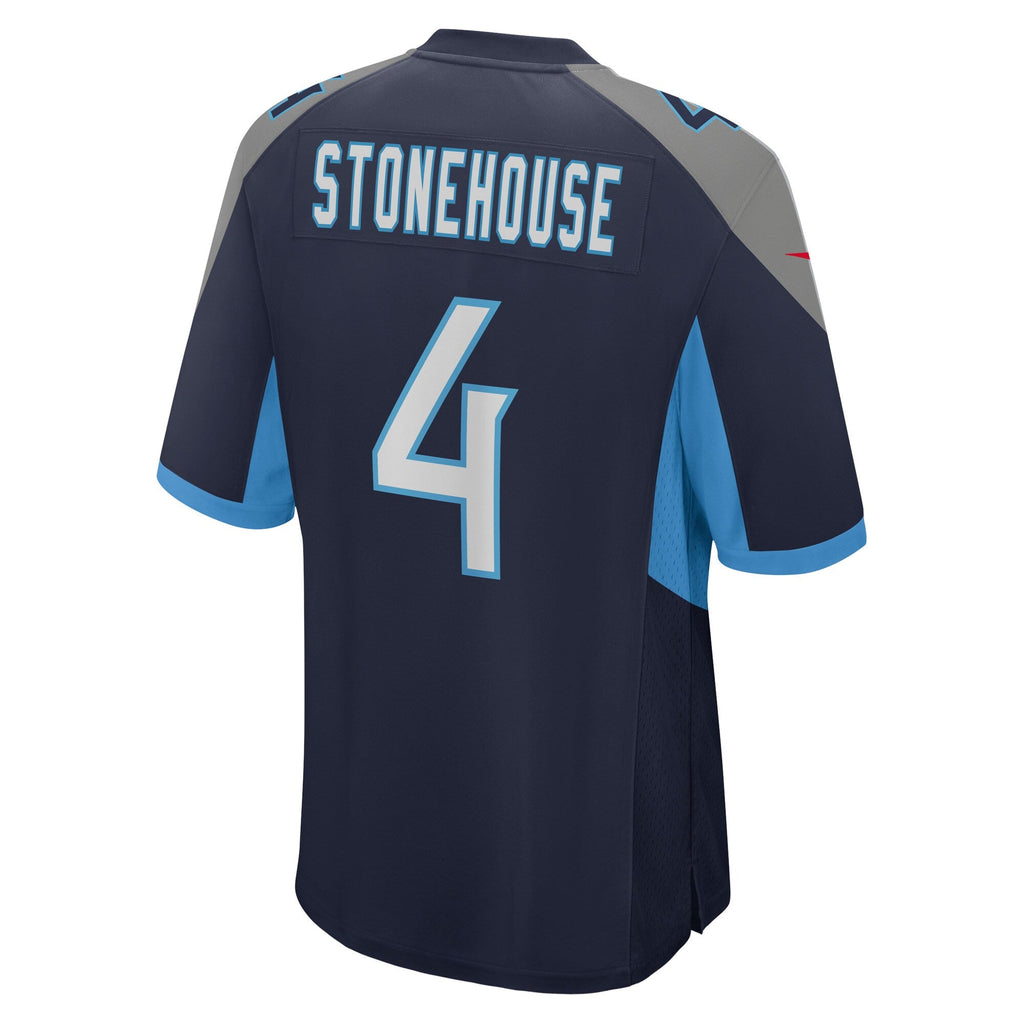 Tennessee Titans Ryan Stonehouse Navy Game Player Jersey