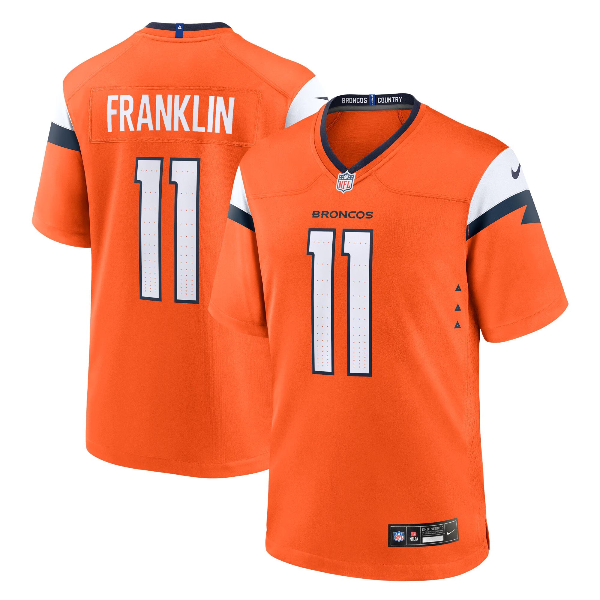 Denver Broncos Troy Franklin Orange Team Game Jersey