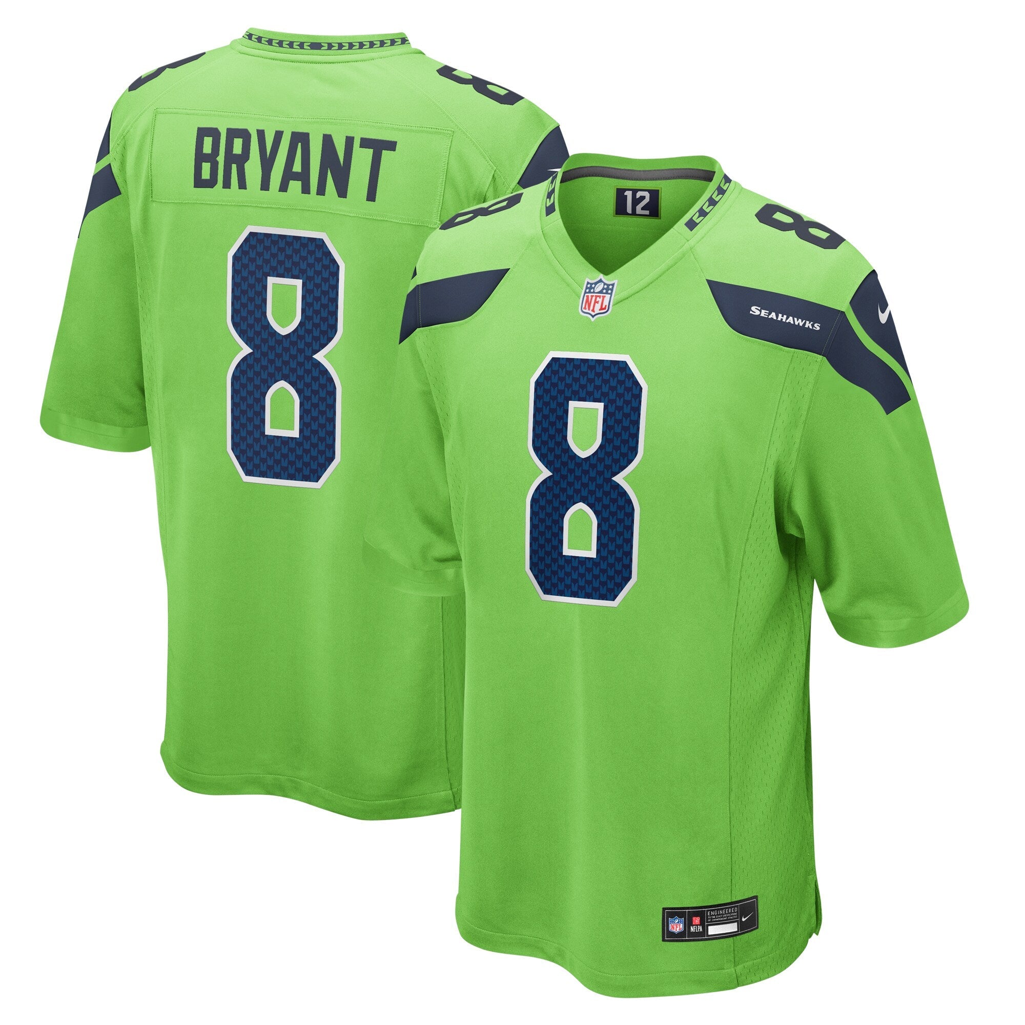 Seattle Seahawks Coby Bryant Neon Green Game Jersey