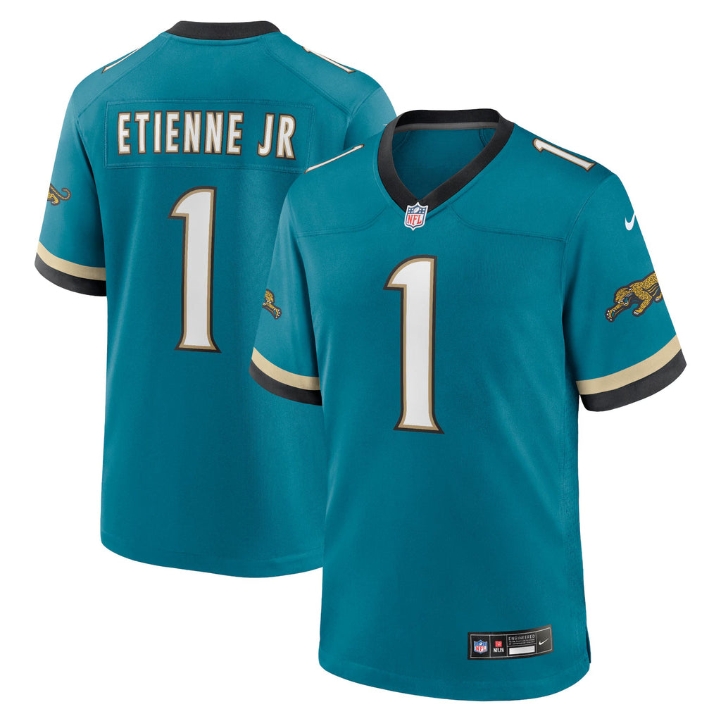 Jacksonville Jaguars Travis Etienne Jr Teal Prowler Throwback Player Game Jersey