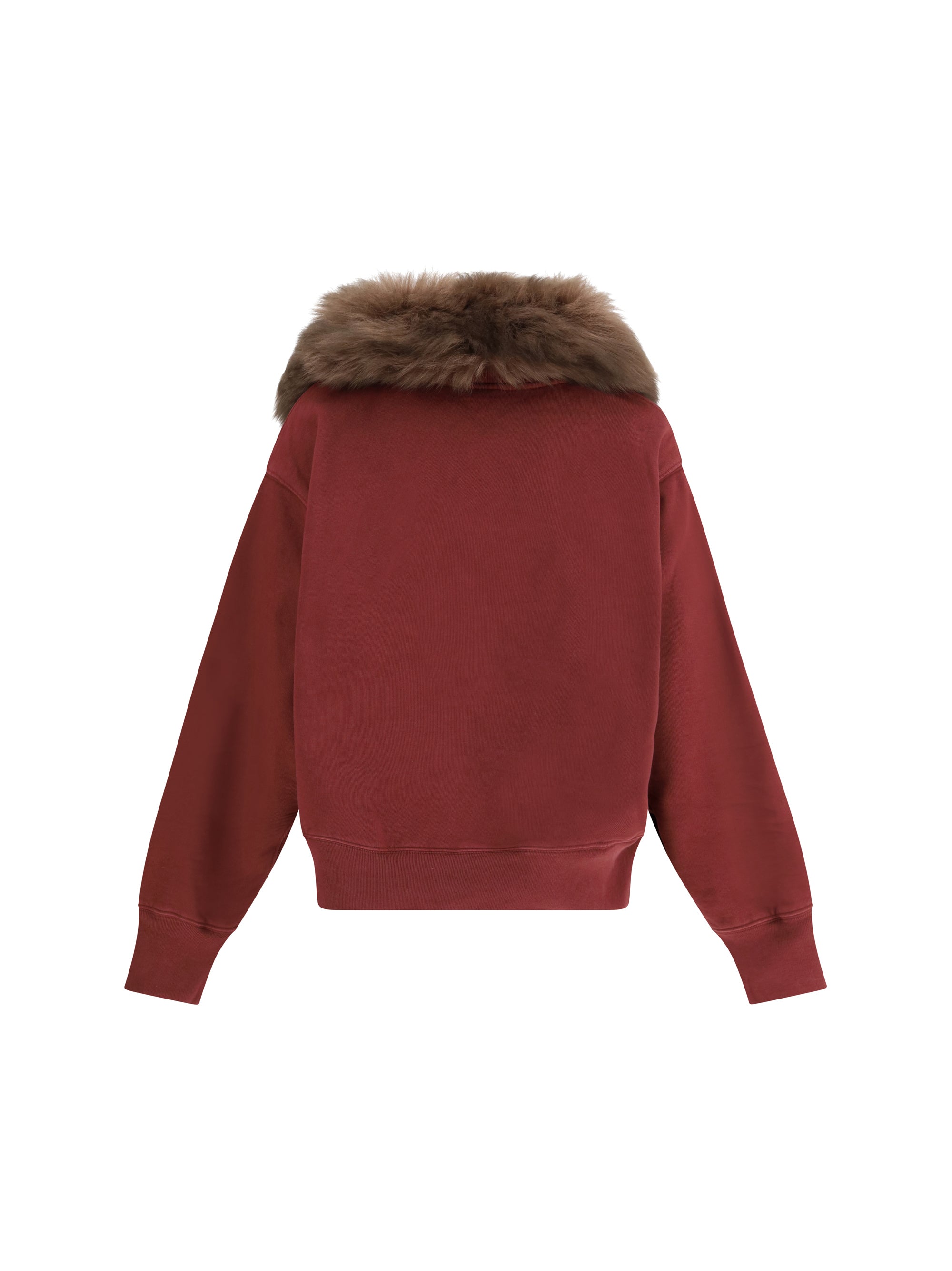Prada Women Sweatshirt With A Shearling Collar