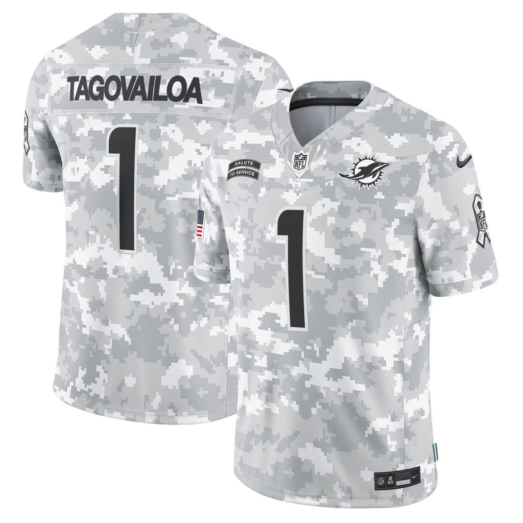 Miami Dolphins Tua Tagovailoa Arctic Camo 2024 Salute to Service Limited Jersey