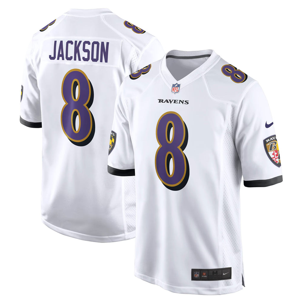 Baltimore Ravens Lamar Jackson White Game Jersey