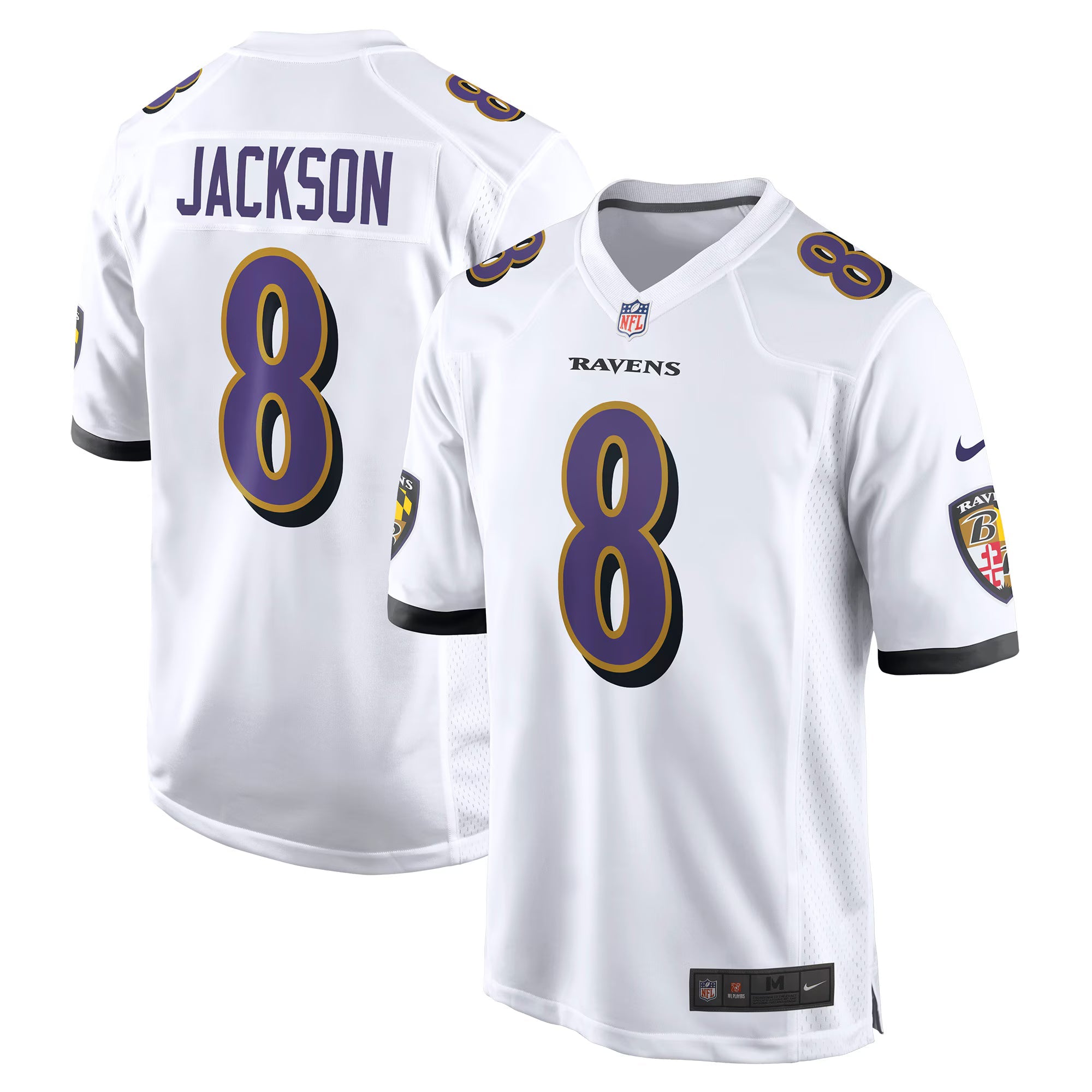 Baltimore Ravens Lamar Jackson White Game Jersey