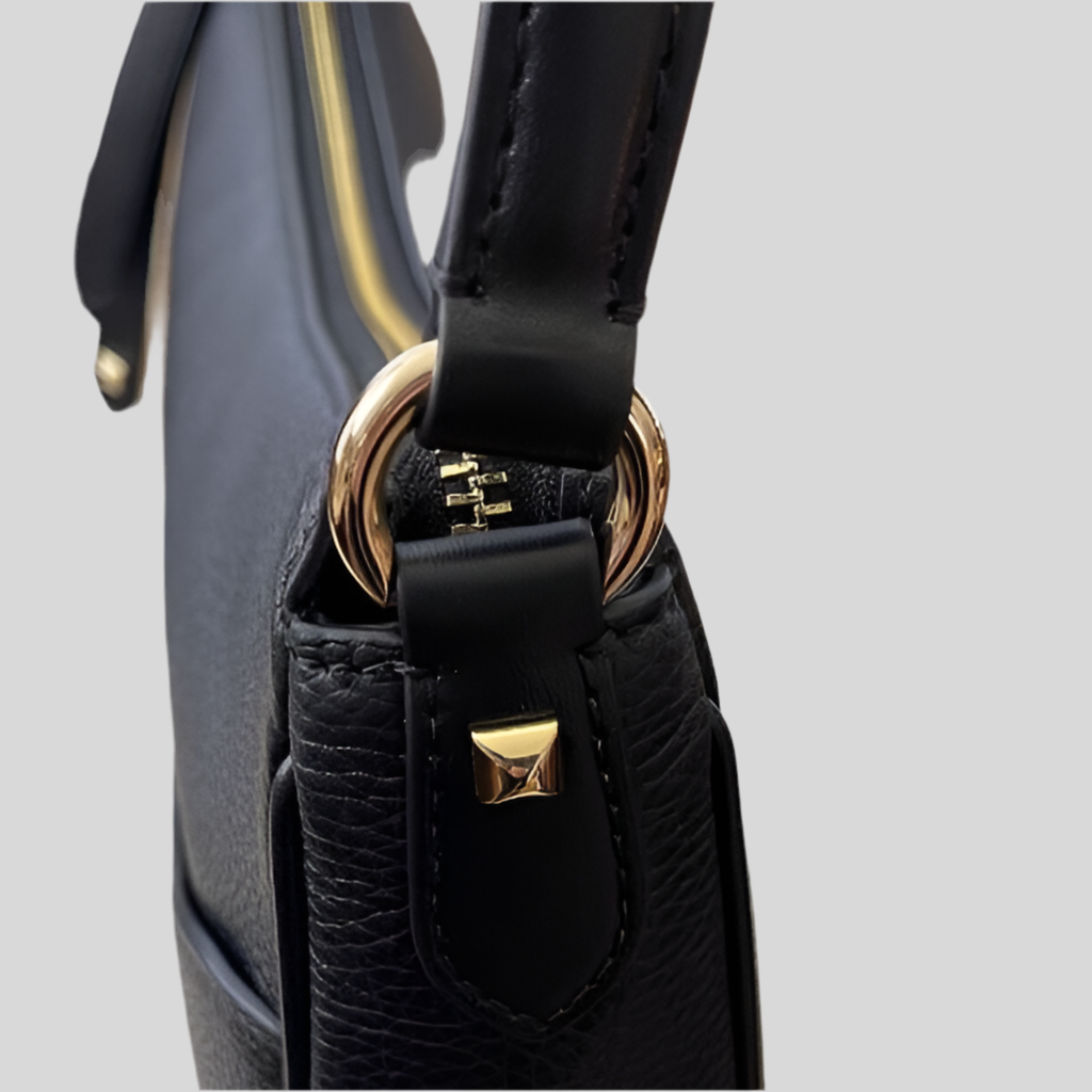 NWT Michael Kors Large Dover Half Moon Shoulder Bag In Black