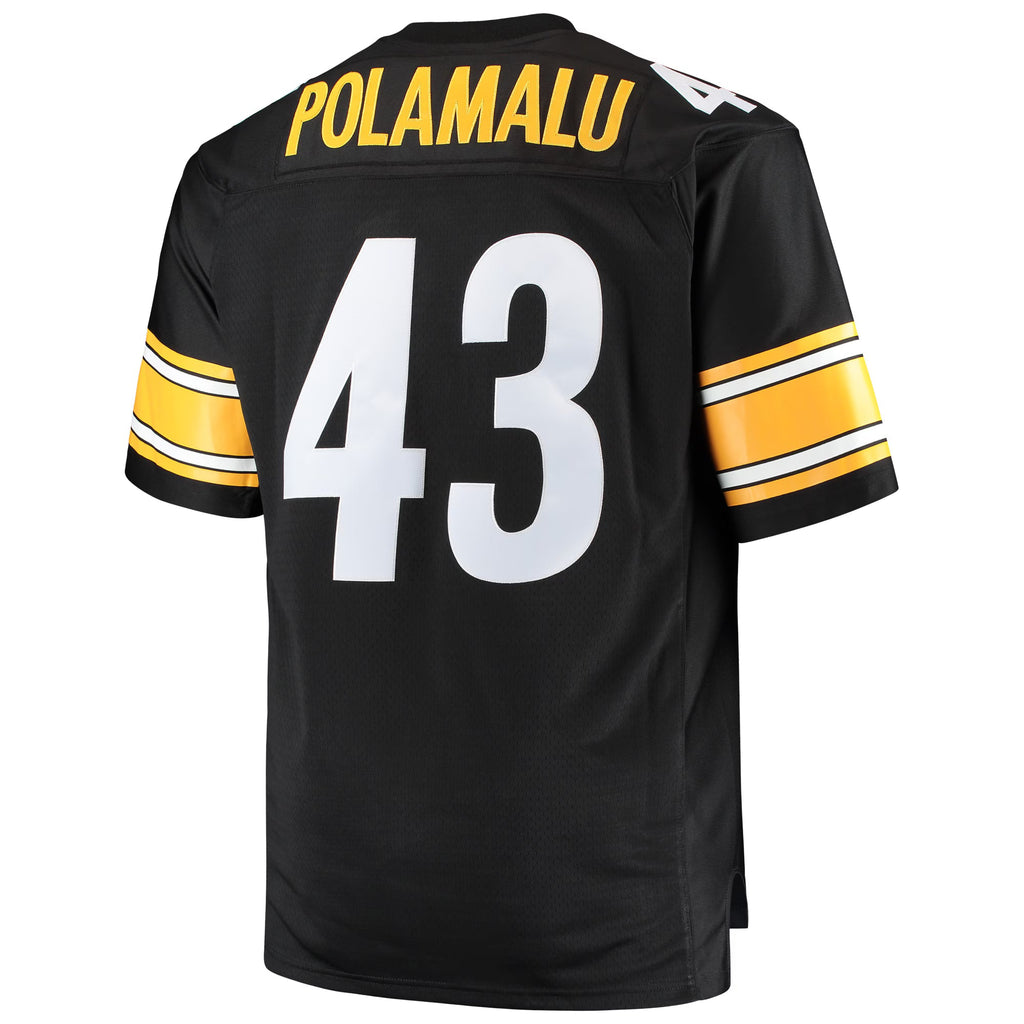 Pittsburgh Steelers Troy Polamalu Mitchell & Ness Black Big & Tall 2005 Retired Player Replica Jersey