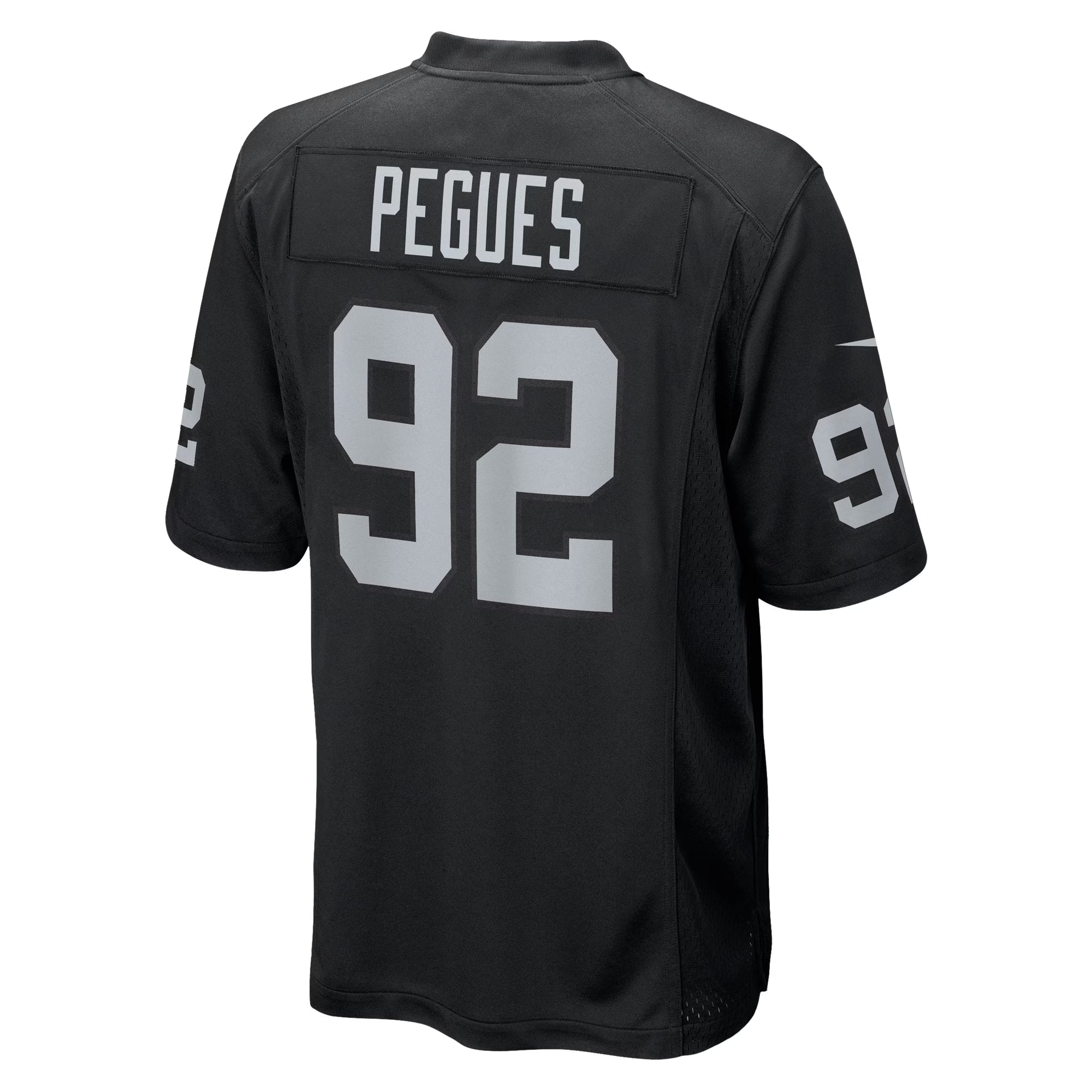Las Vegas Raiders JJ Pegues Black Team Game Jersey