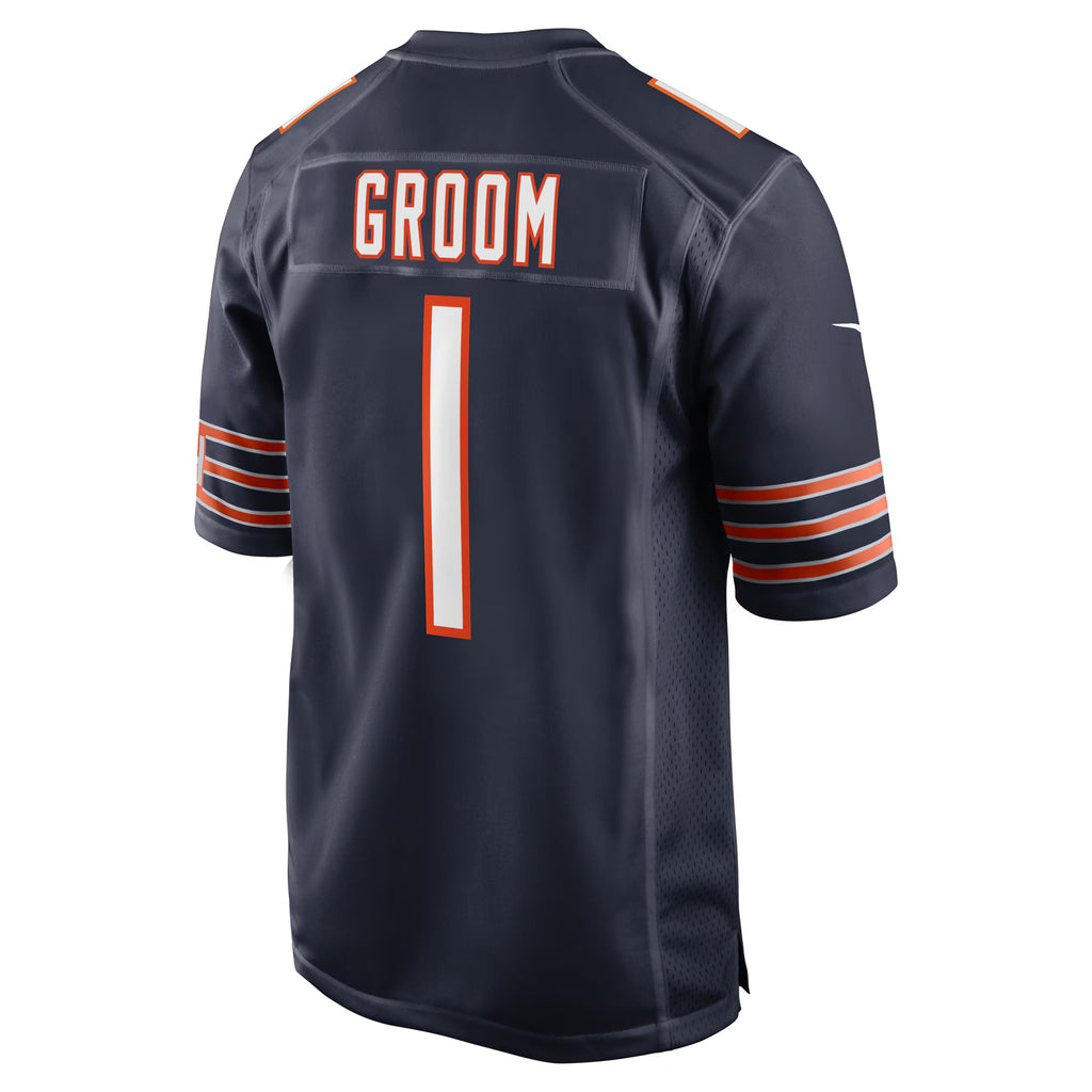 Chicago Bears Number 1 Groom Navy Game Jersey