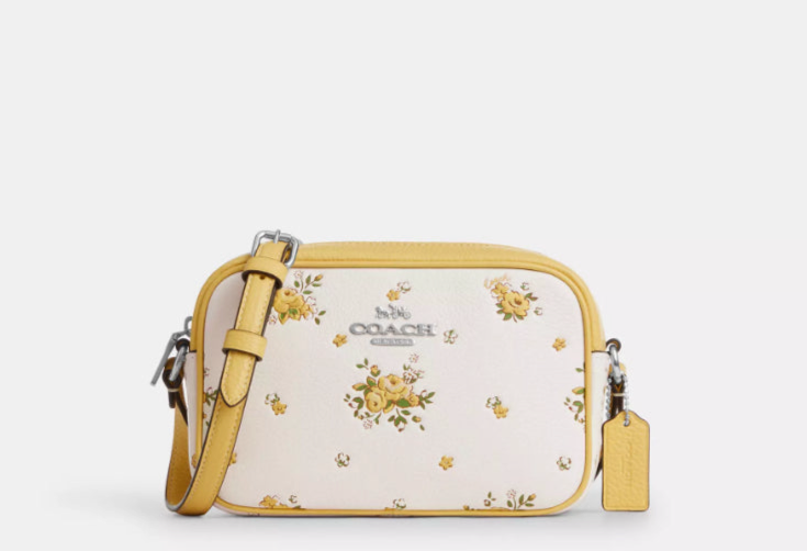 NWT Coach Mini Jamie Camera Bag With Floral Print In Chalk/Multi
